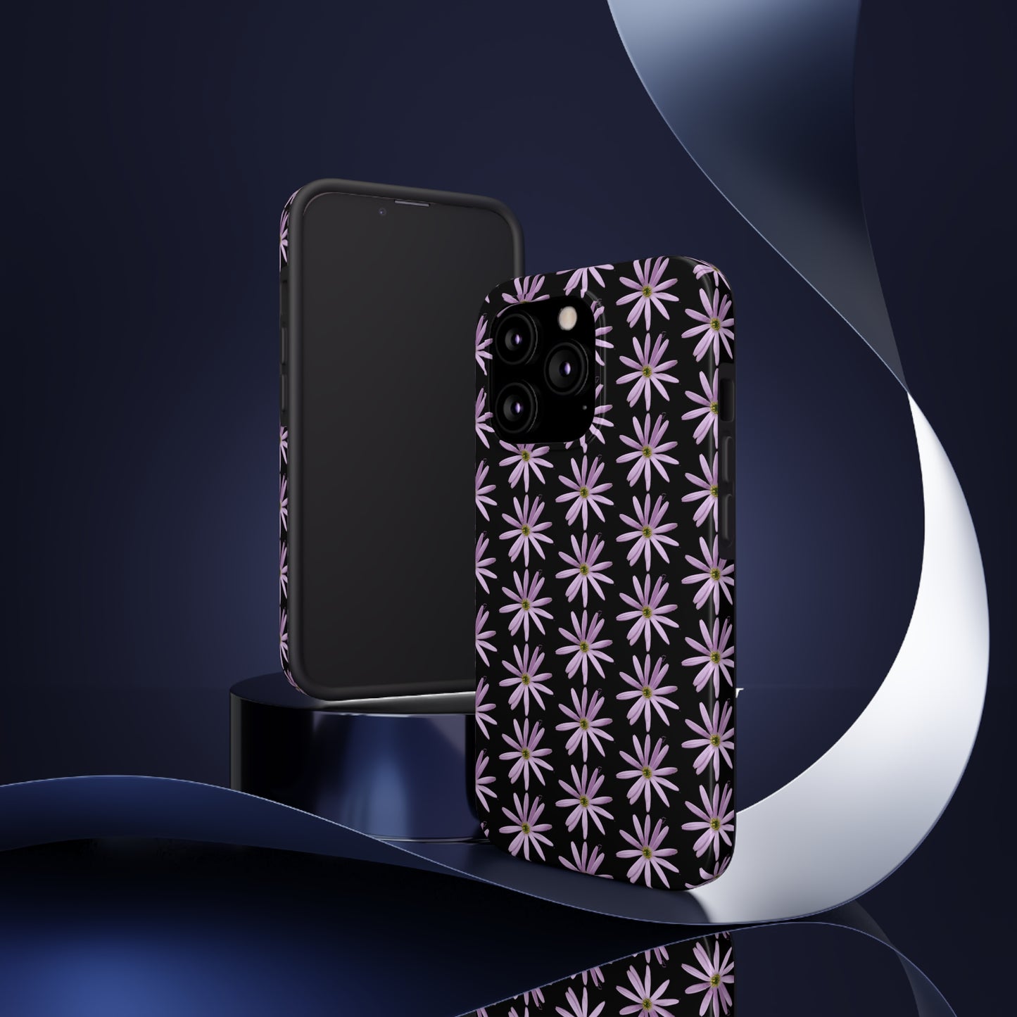 Aster Black Tough Phone Case