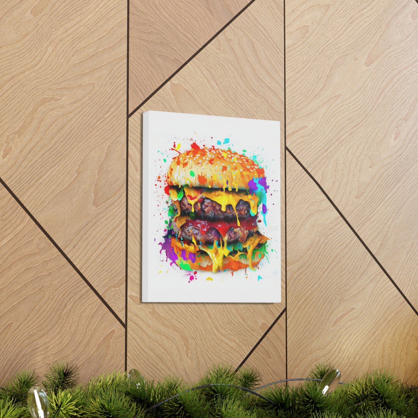 Double Cheese Burger  - Canvas Wall Art