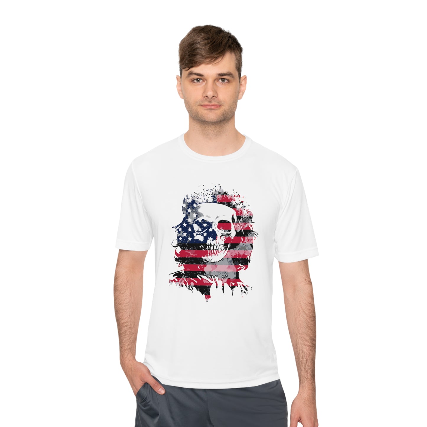 Skull and Flag Unisex Moisture Wicking Tee