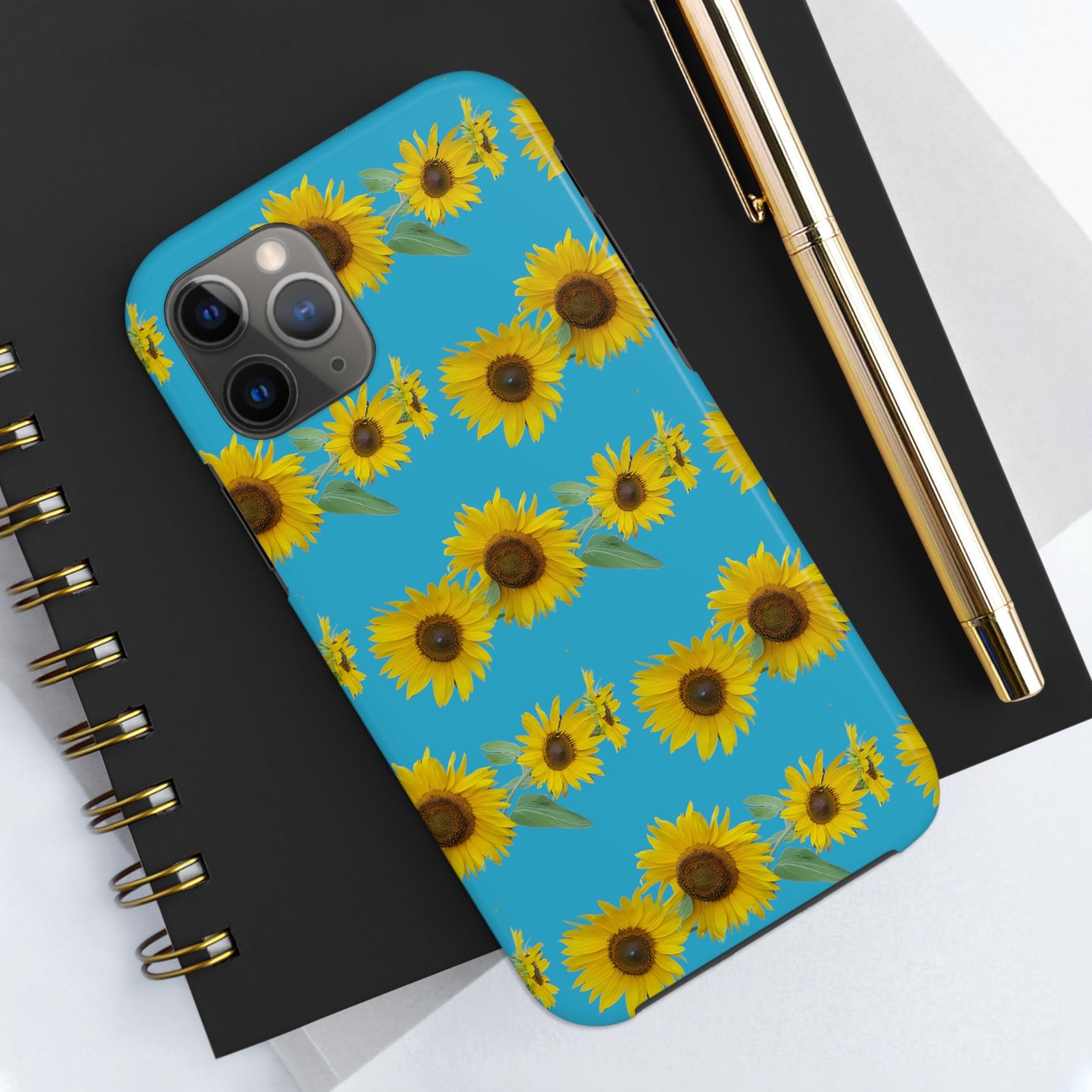 Sunflower Cluster Turquoise Tough Phone Case