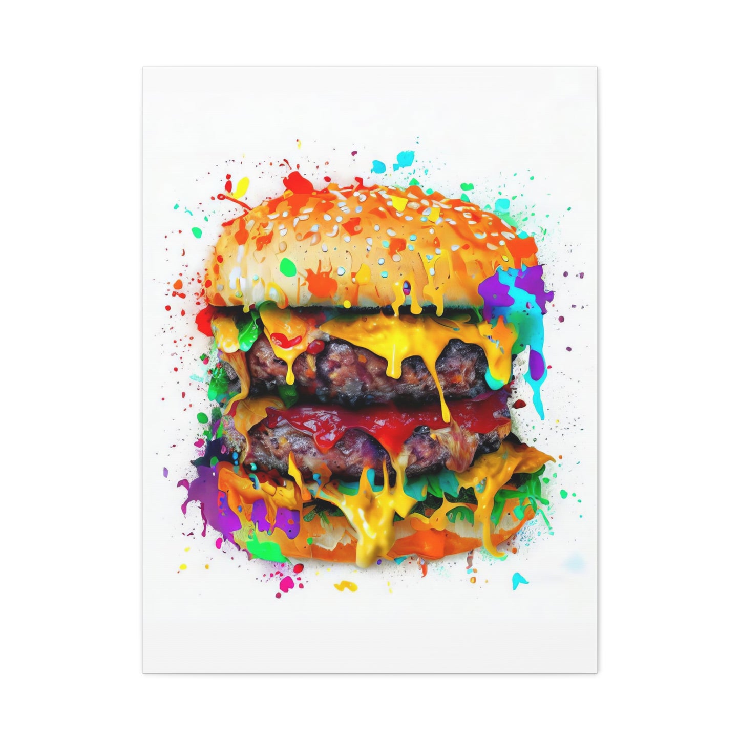 Double Cheese Burger  - Canvas Wall Art