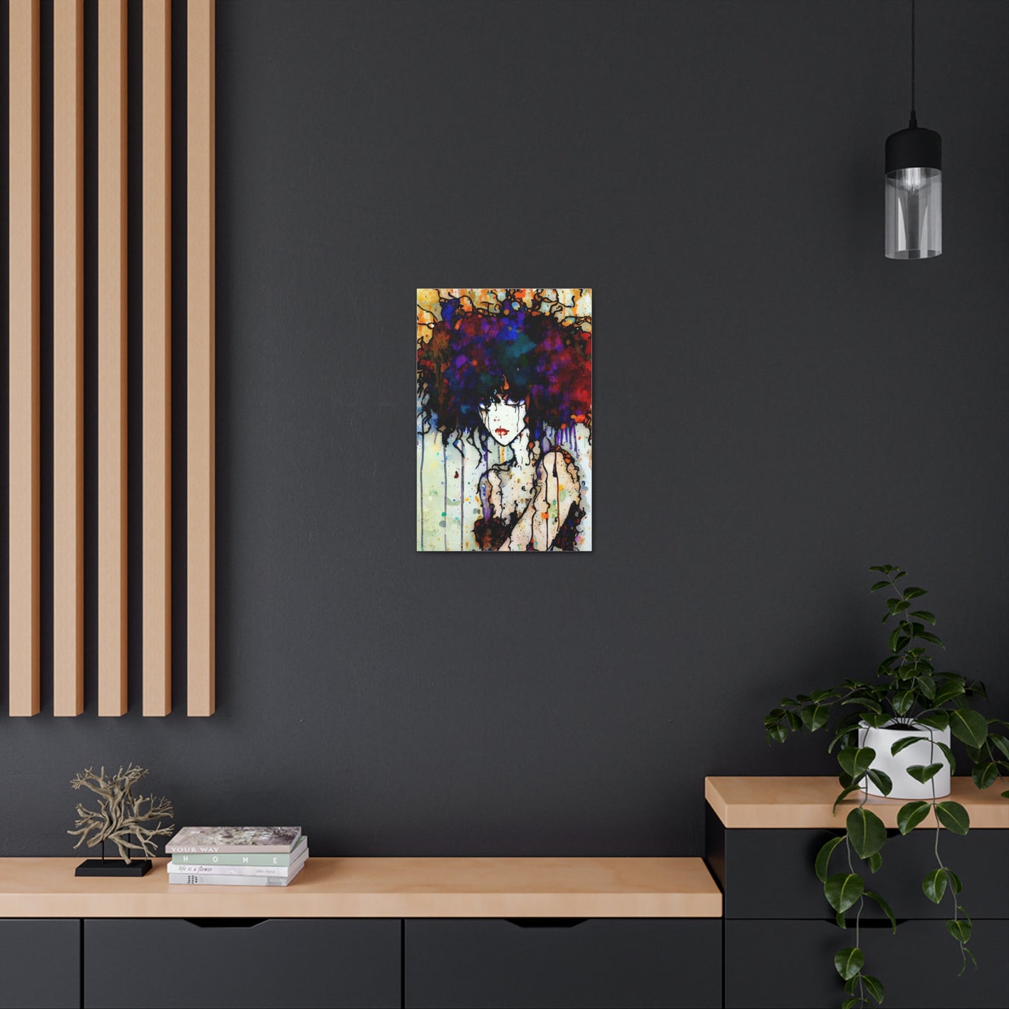 Girl with Big Hair  - Canvas Wall Art