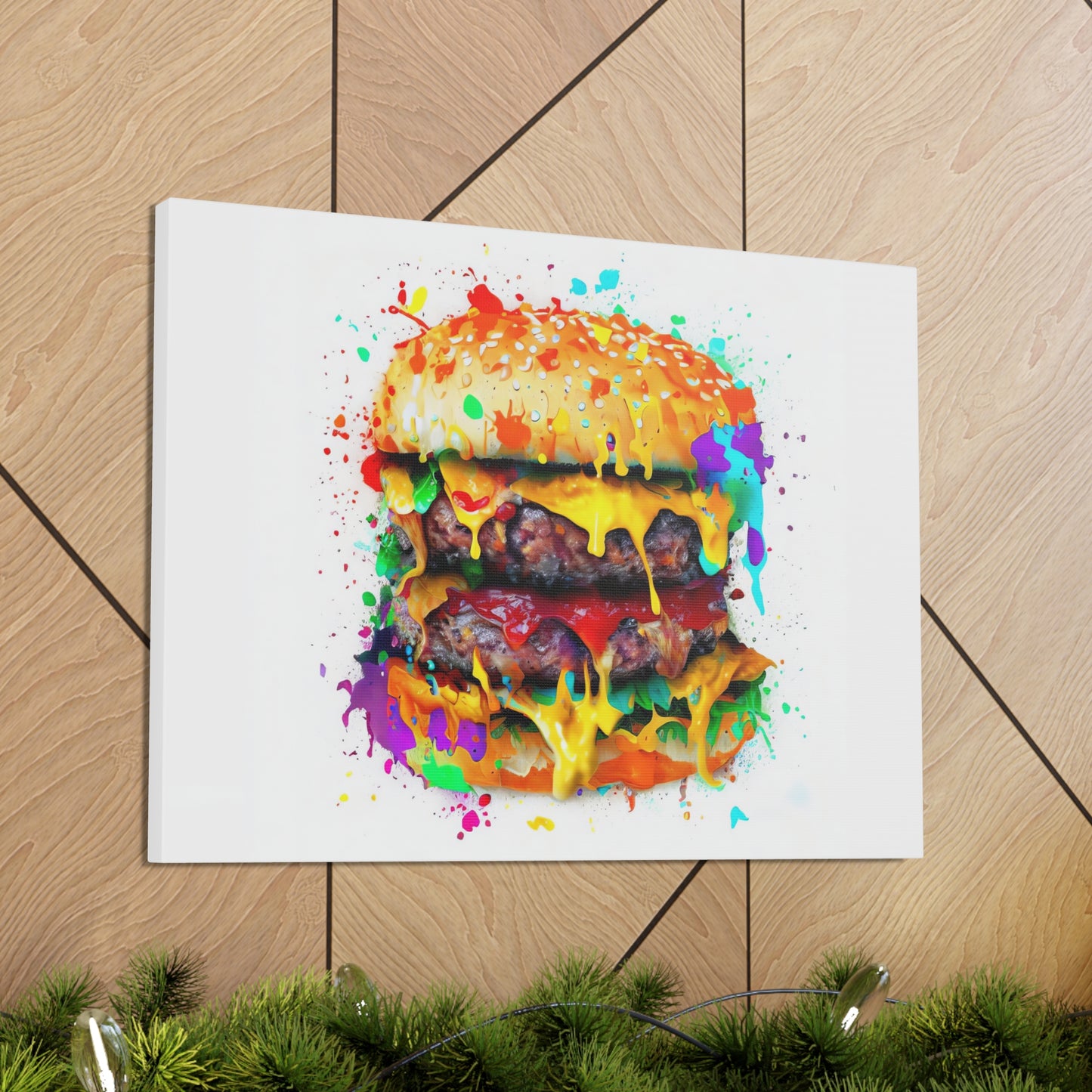 Double Cheese Burger  - Canvas Wall Art