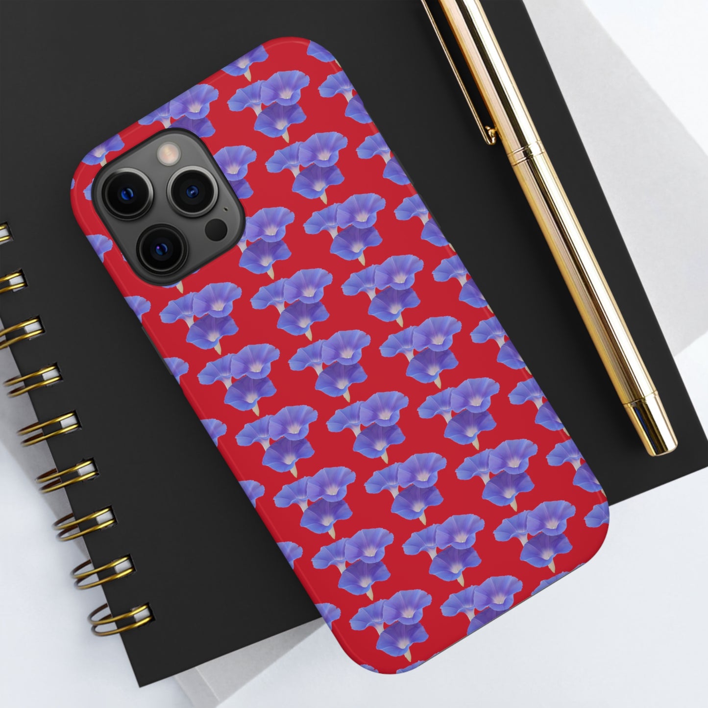 Purple Morning Glory Red Tough Phone Case