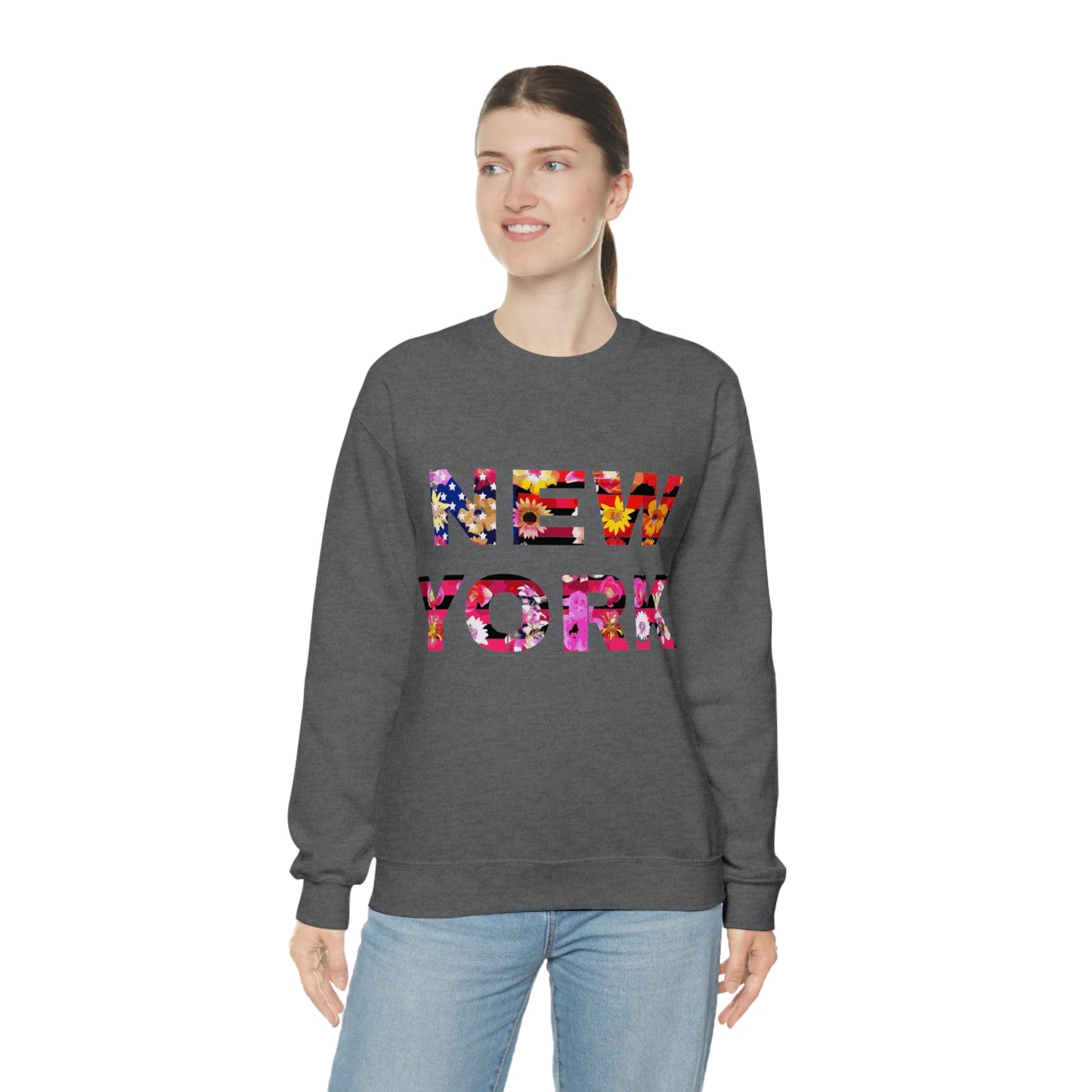 New York Floral Heavy Blend Sweatshirt