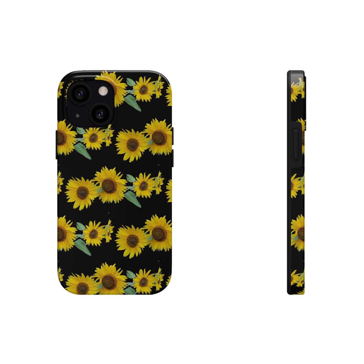 Sunflower Cluster Black Tough Phone Case