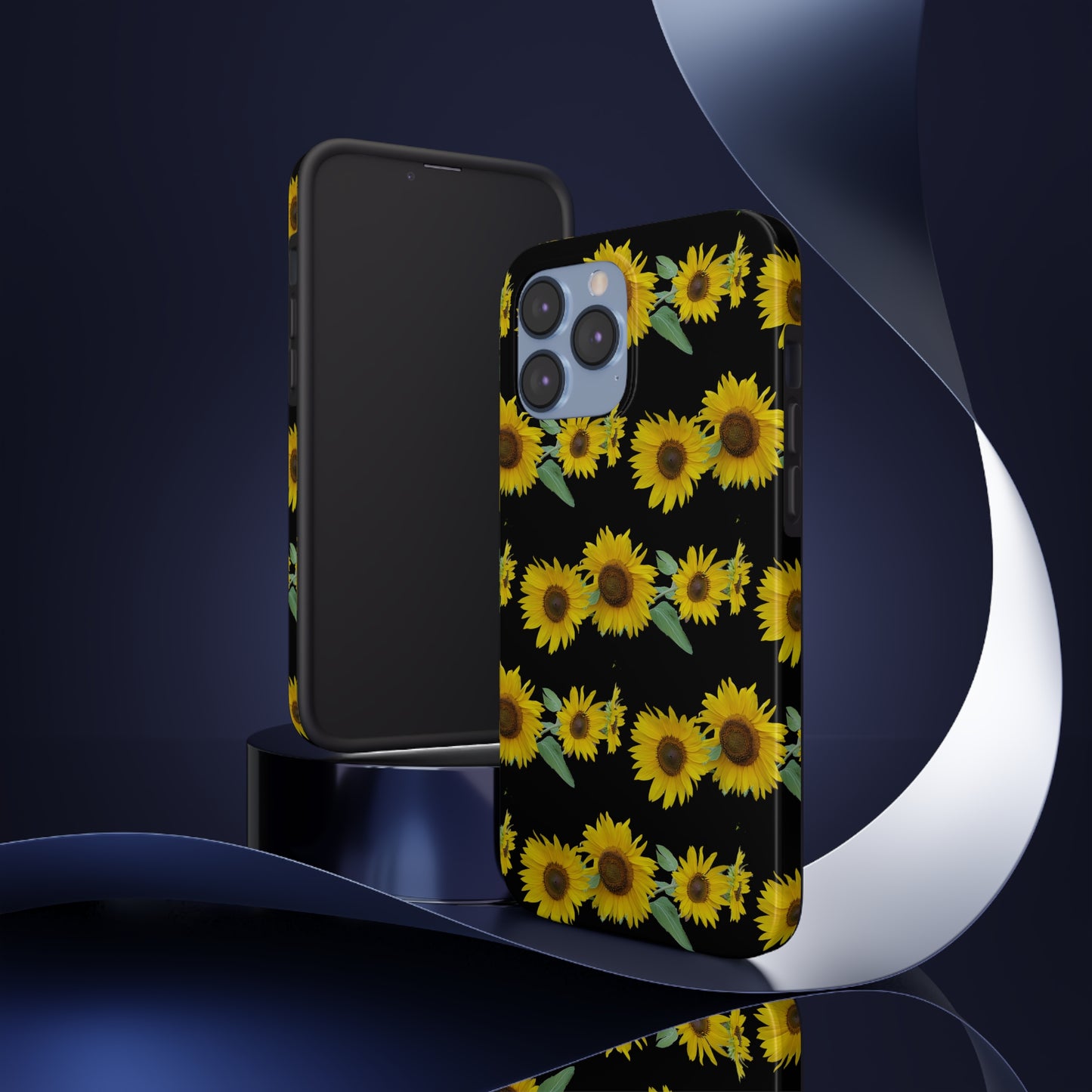 Sunflower Cluster Black Tough Phone Case