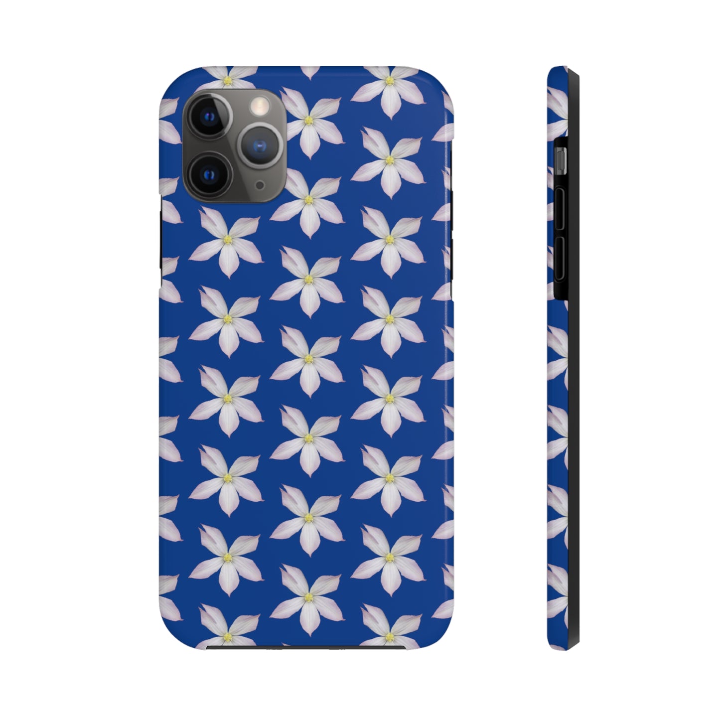 White Clematis Blue Tough Phone Case