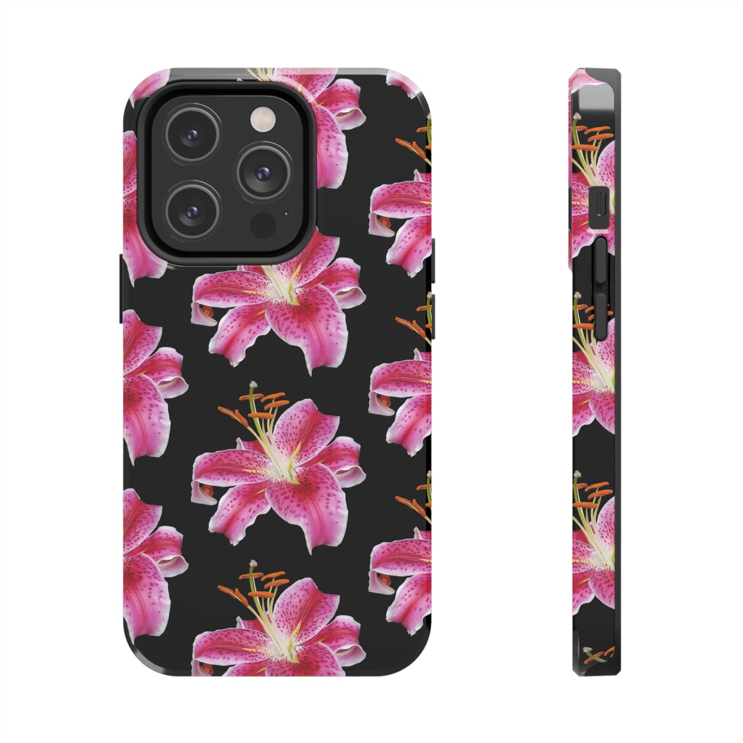 Stargazer Lily Black Tough Phone Case