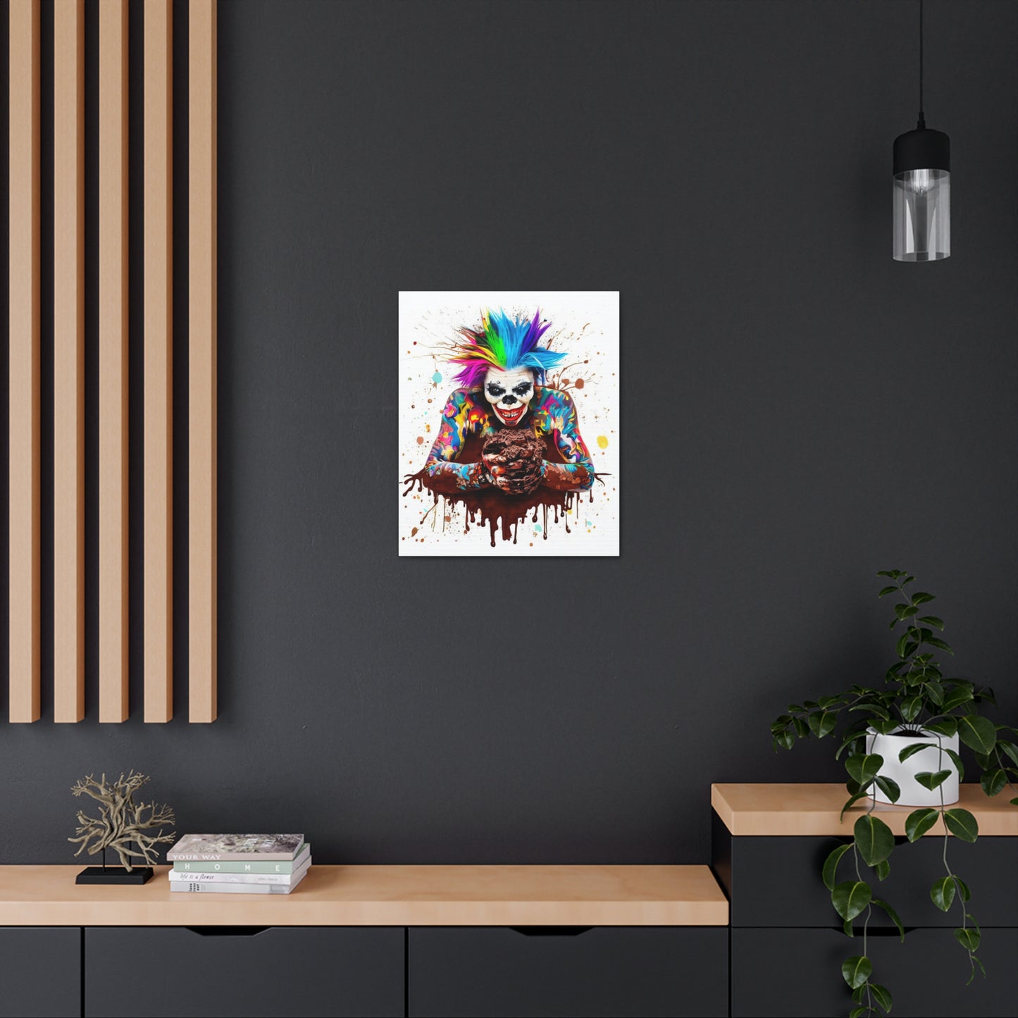 Creepy Clown Chocolate Ice Cream  - Canvas Wall Art