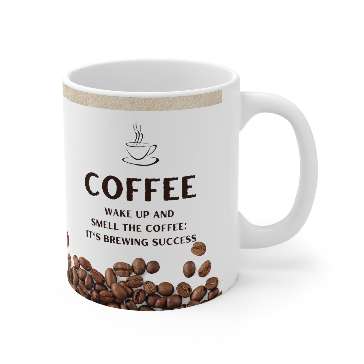 White Coffee Mug 11oz - Wake up