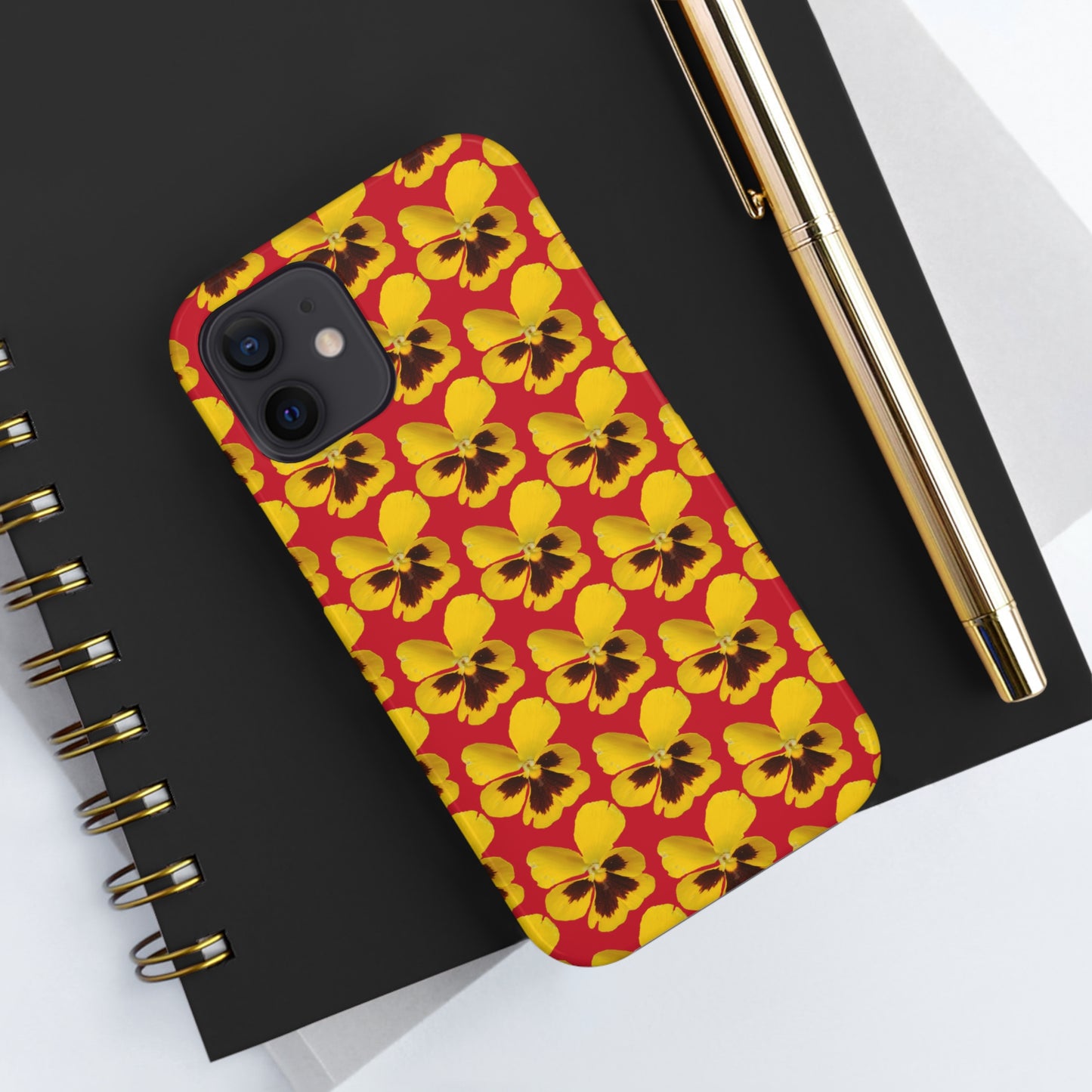 Yellow Pansy Red Tough Phone Case