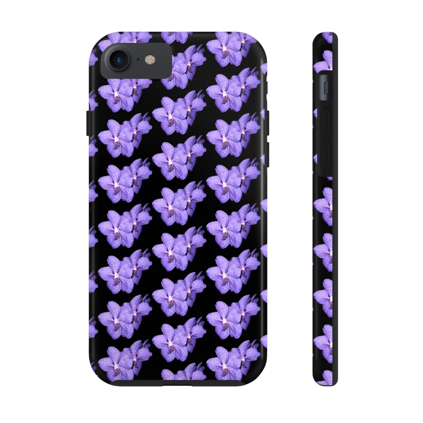 Blue Orchid Black Tough Phone Case