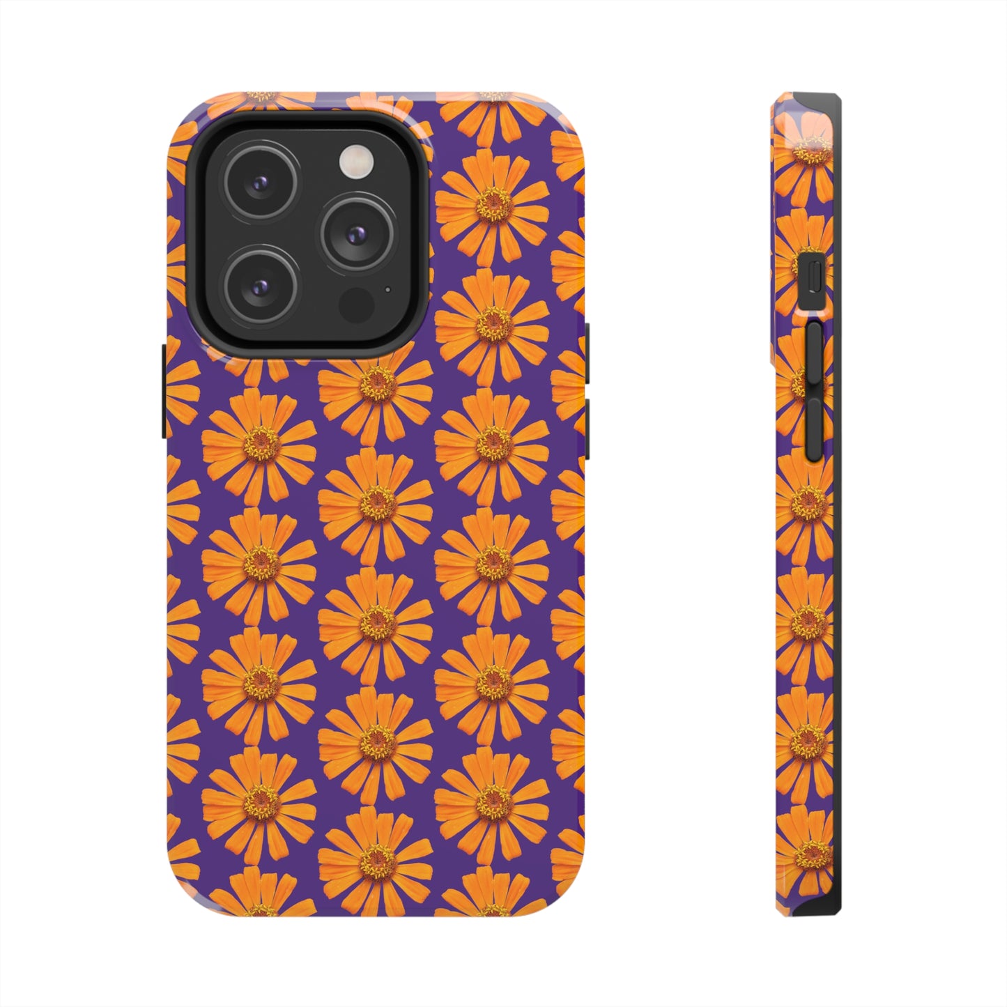 Orange Zinnia Purple Tough Phone Case