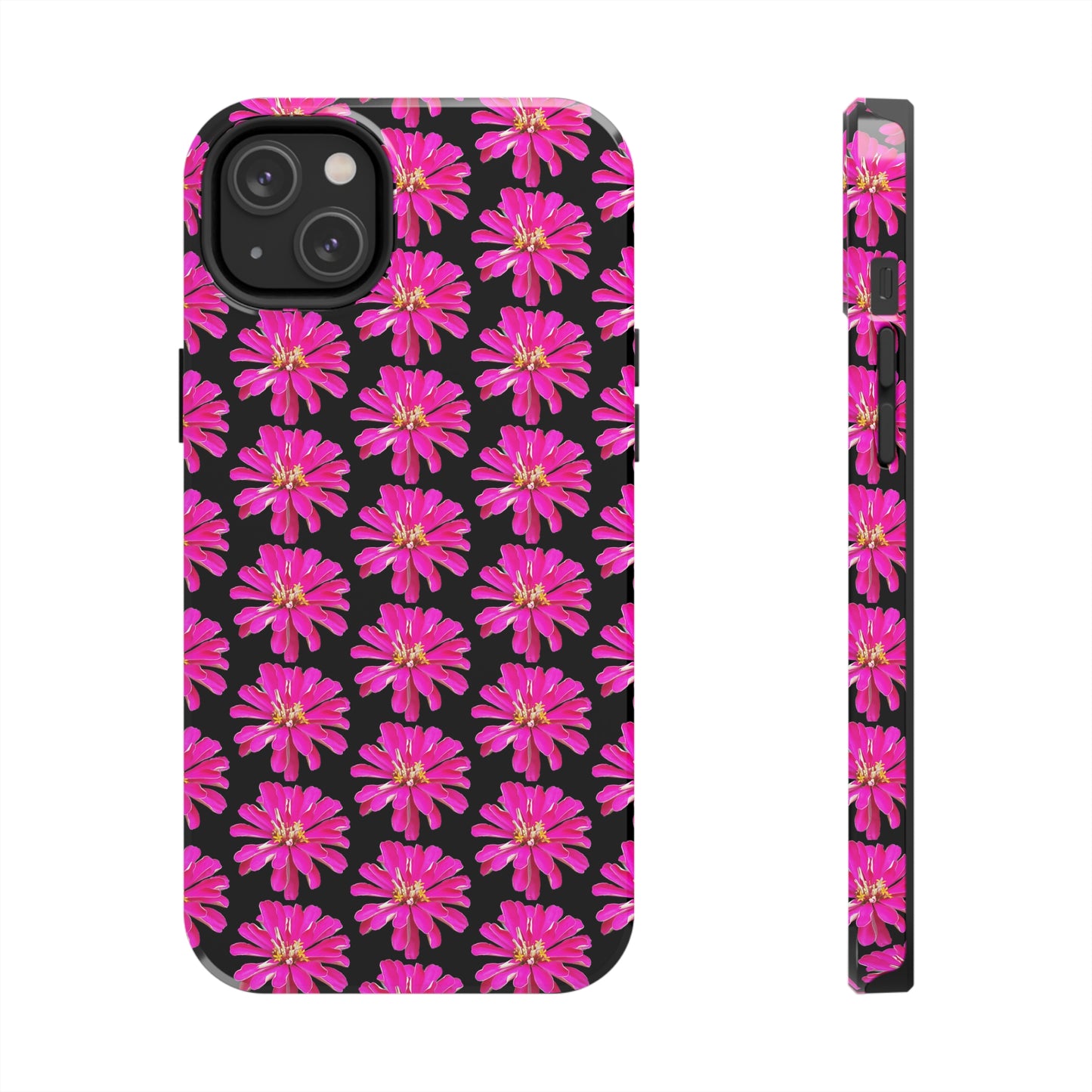 Pink Zinnia Black Tough Phone Case