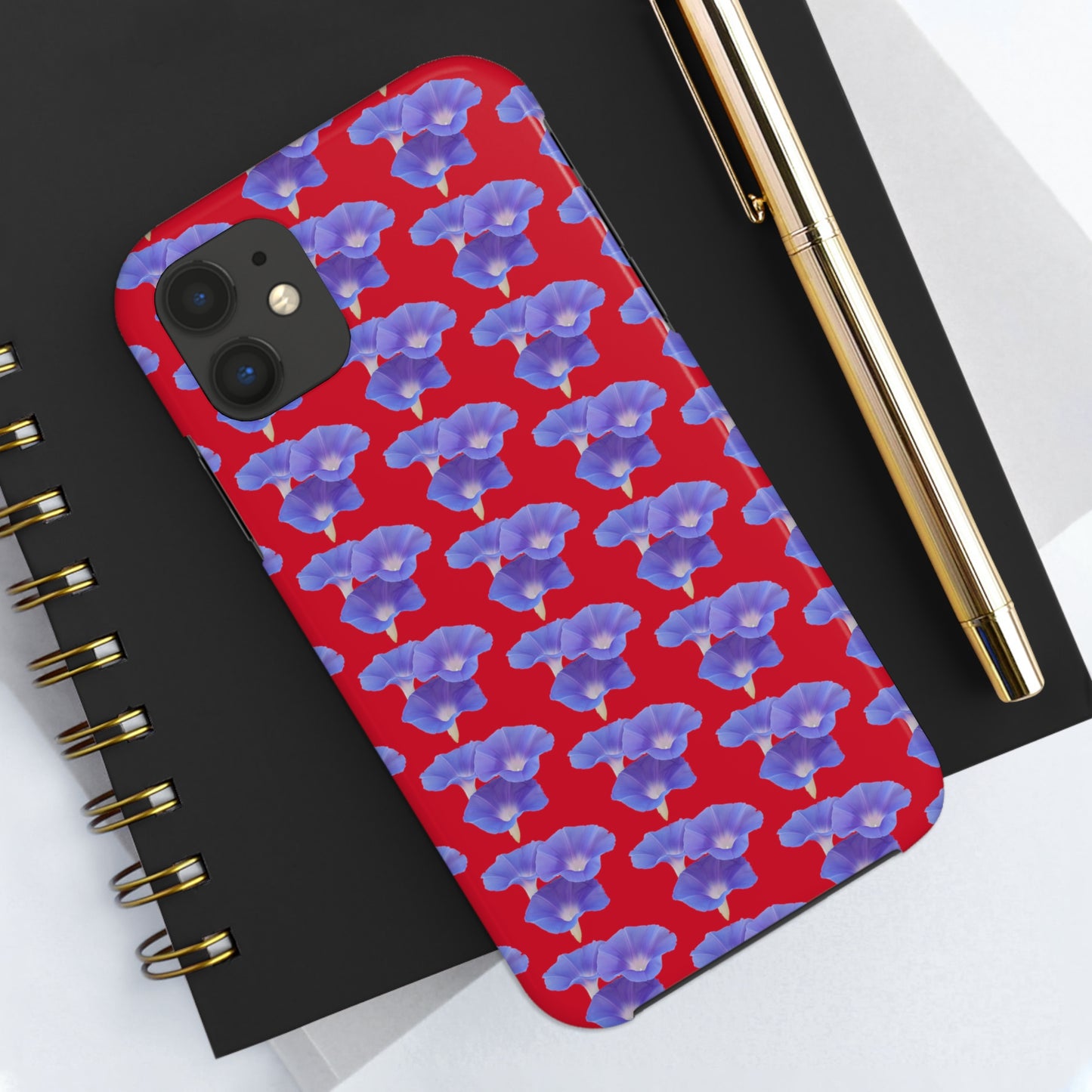 Purple Morning Glory Red Tough Phone Case