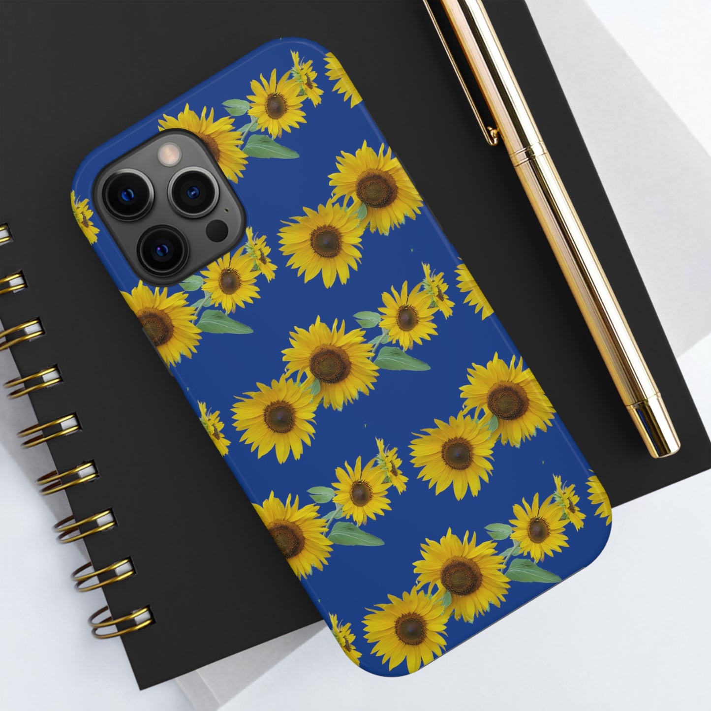 Sunflower Cluster Blue Tough Phone Case