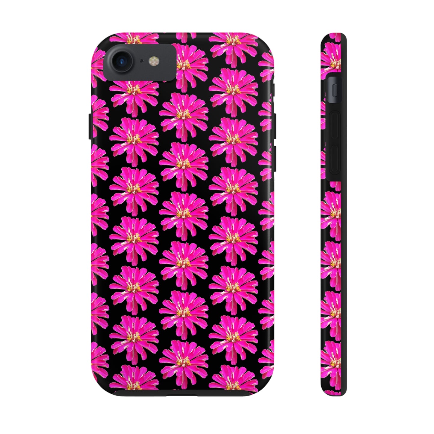 Pink Zinnia Black Tough Phone Case