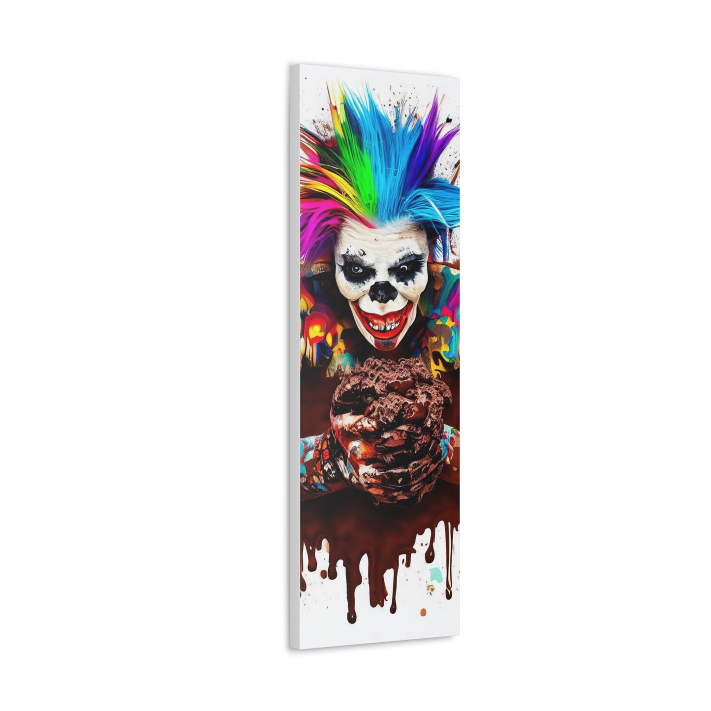 Creepy Clown Chocolate Ice Cream  - Canvas Wall Art