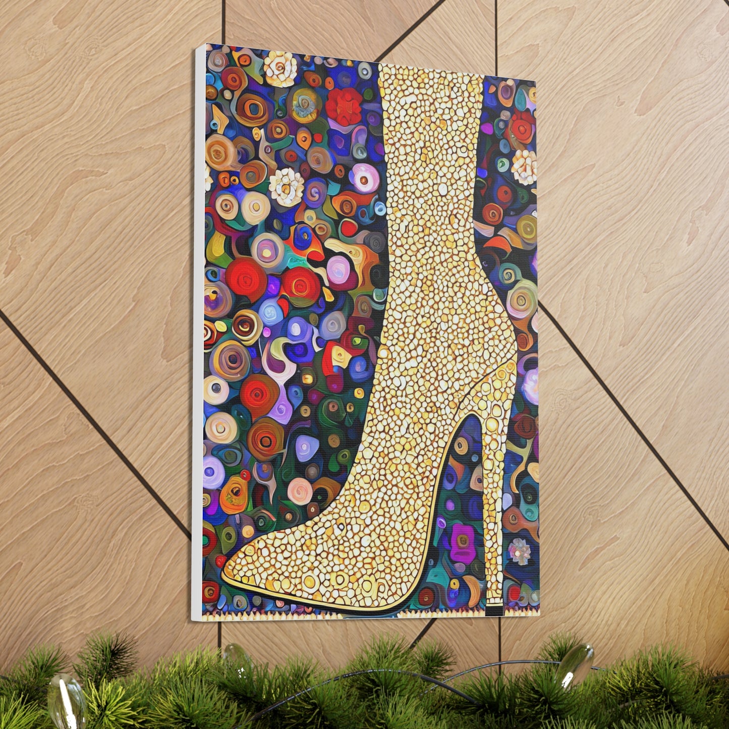 Gold Shoe  - Canvas Wall Art