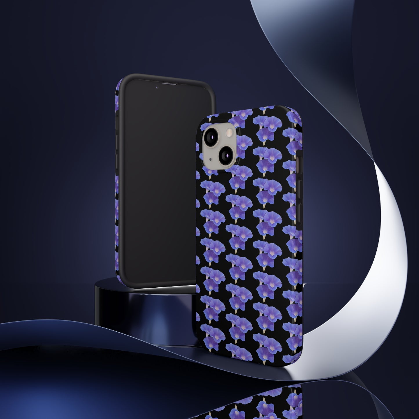 Purple Morning Glory Black Tough Phone Case