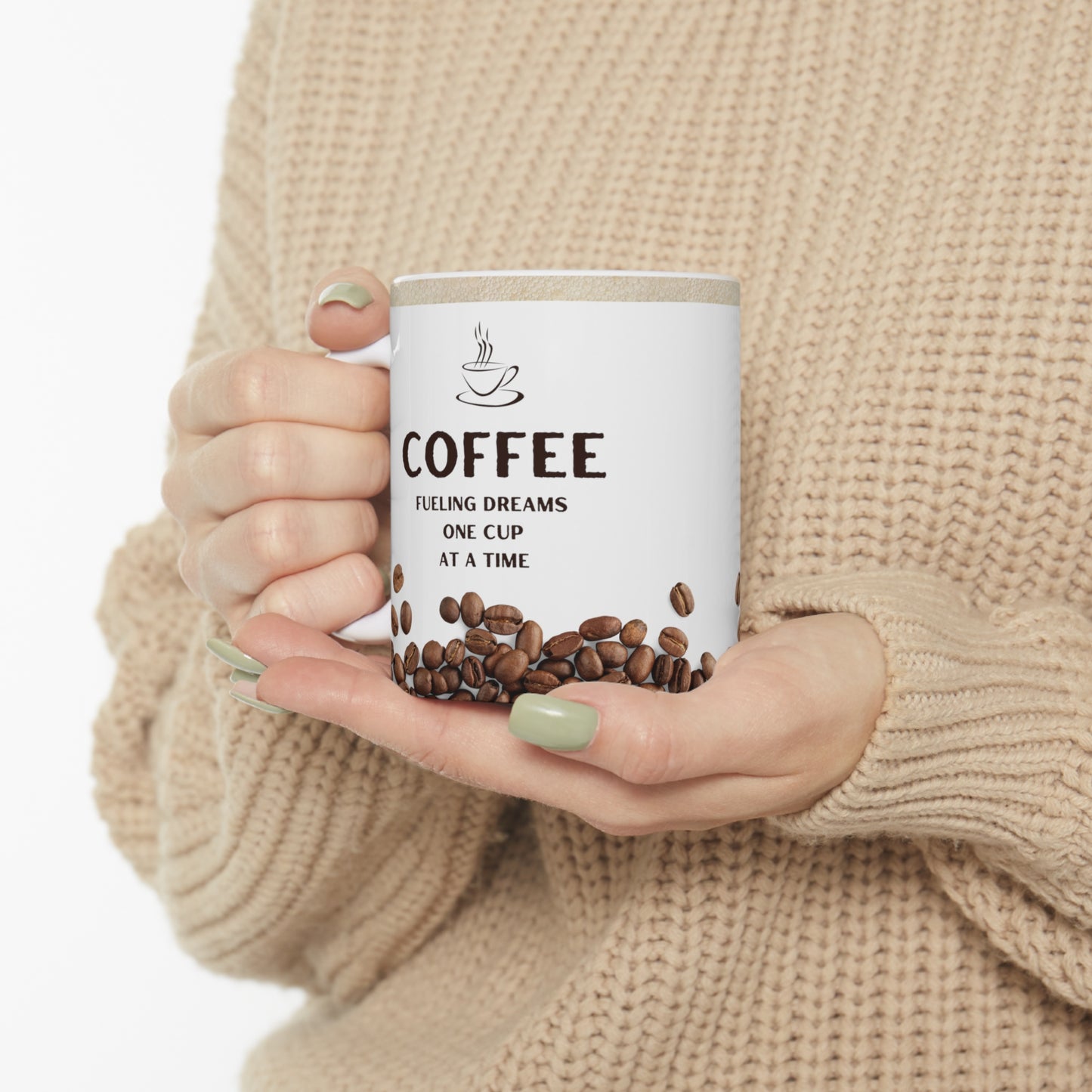 White Coffee Mug 11oz - Fueling Dreams