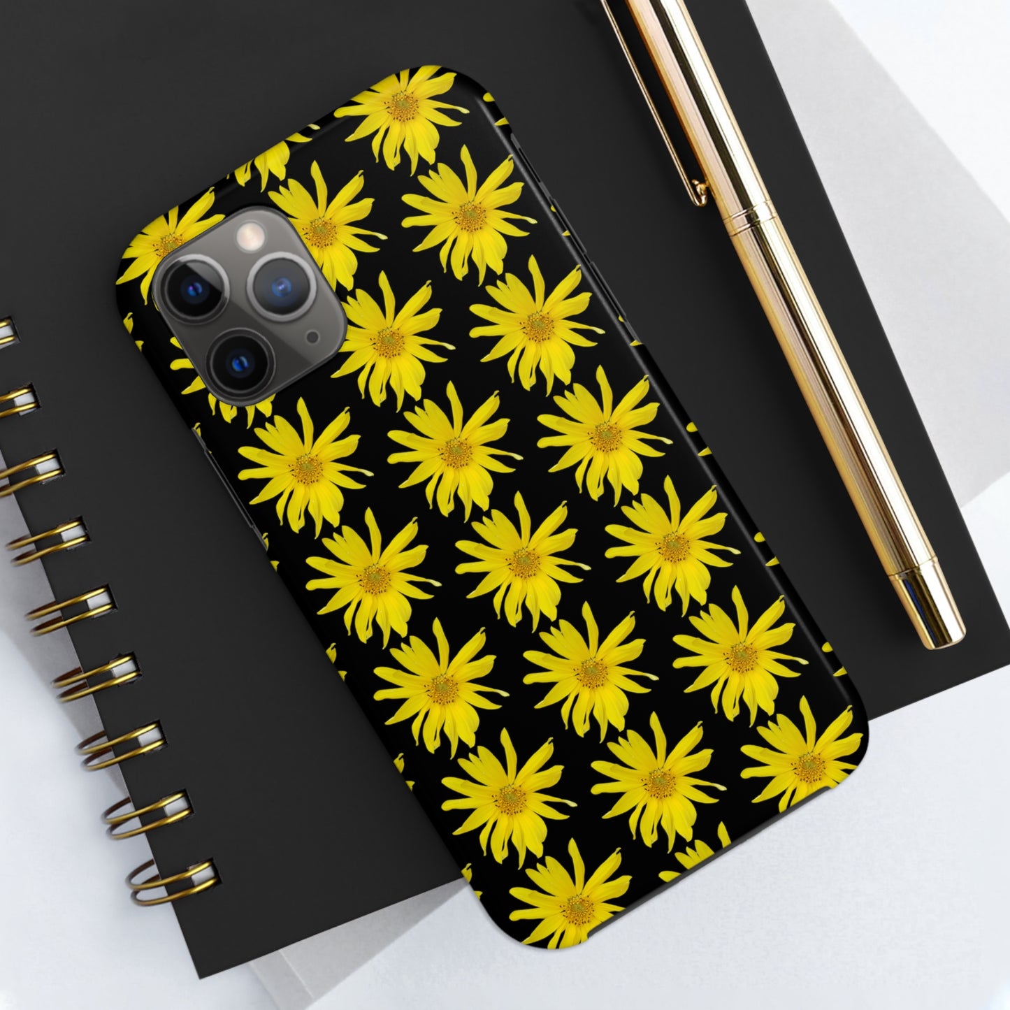 Wild Sunflower Black Tough Phone Case