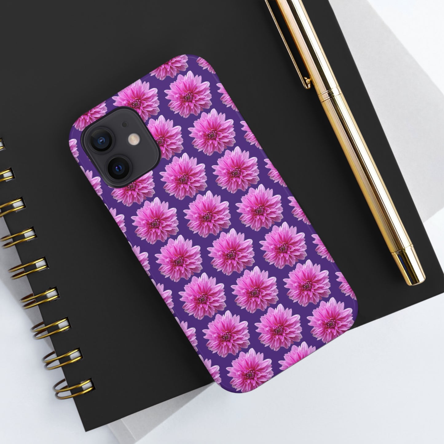 Pink Dahlia Purple Tough Phone Case