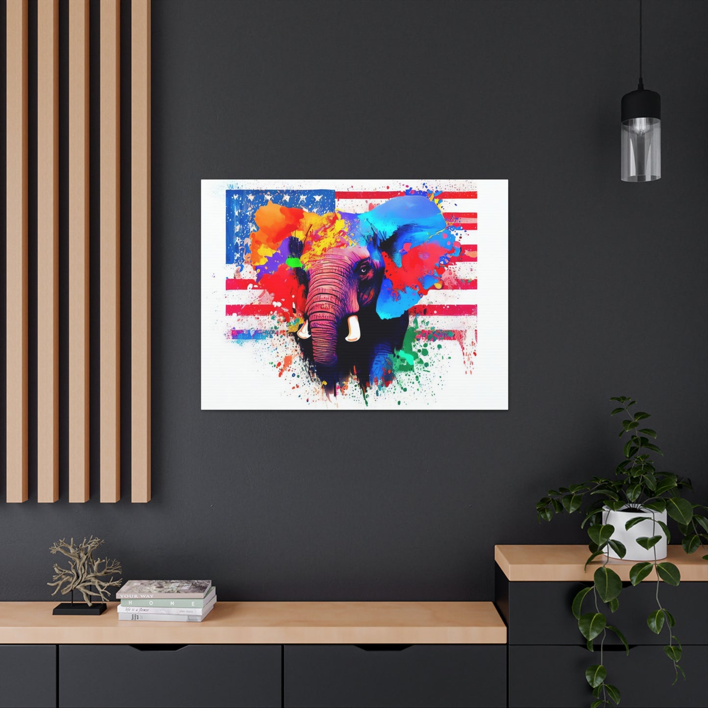 Elephant American Flag - Canvas Wall Art