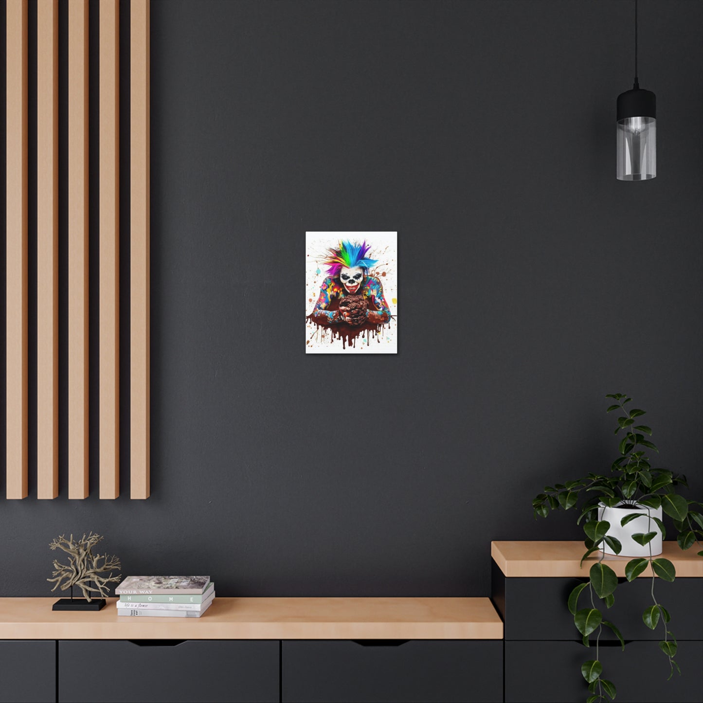 Creepy Clown Chocolate Ice Cream  - Canvas Wall Art