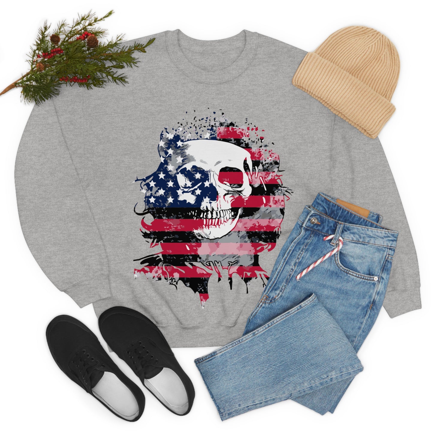 Skull and Flag Unisex Heavy Blend™ Crewneck Sweatshirt