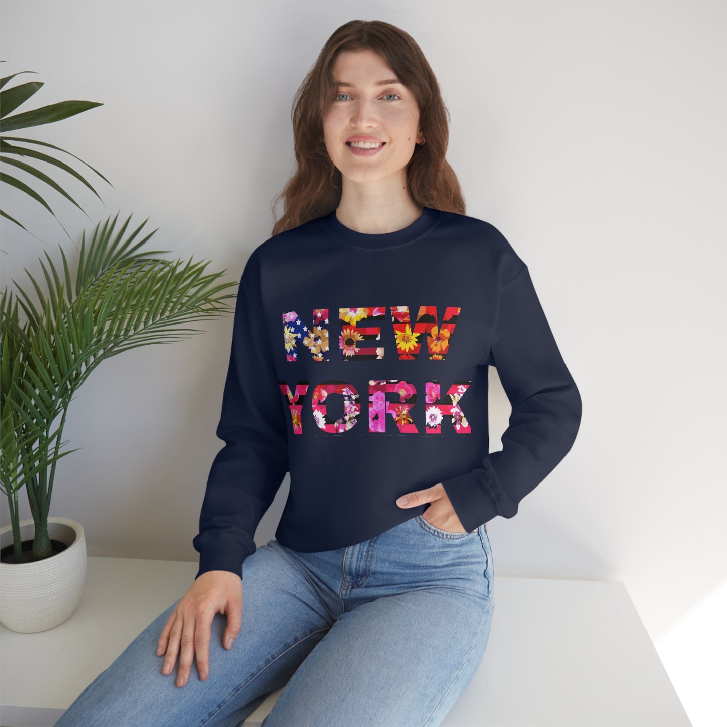 New York Floral Heavy Blend Sweatshirt