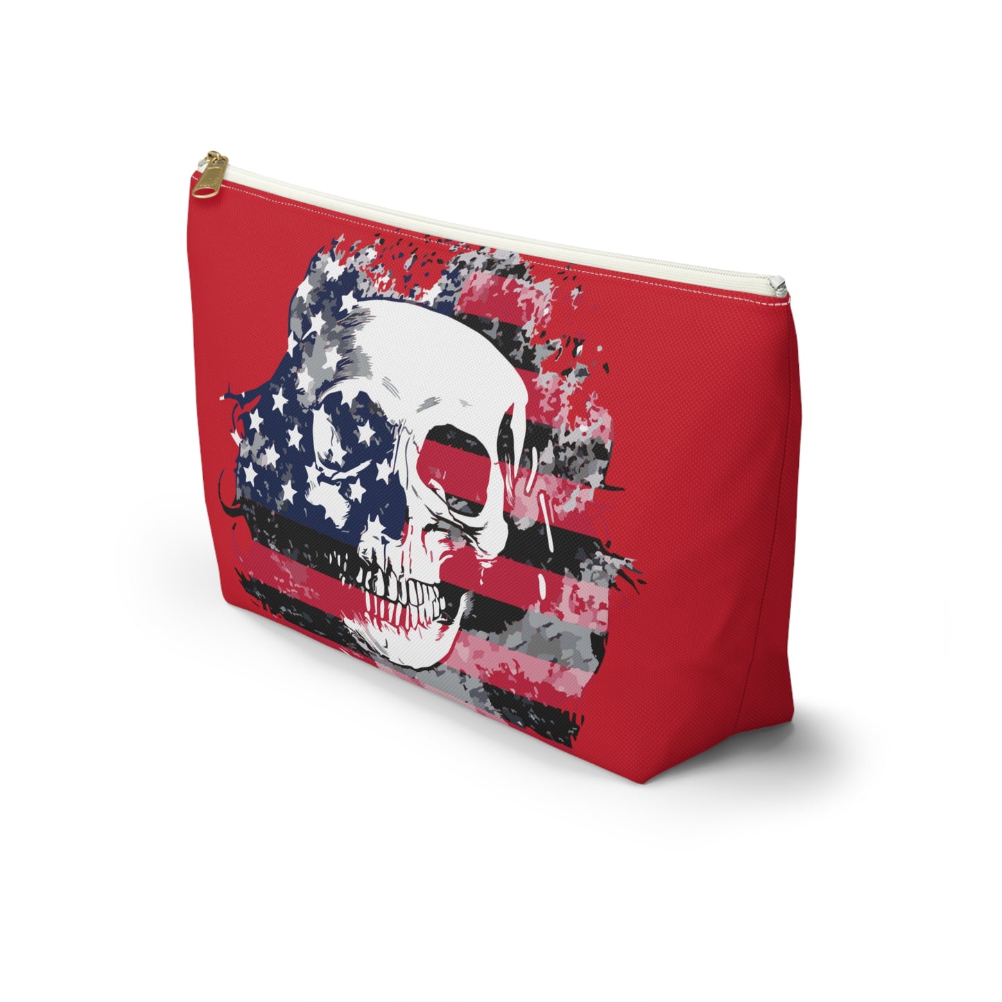 Skull and Flag Accessory Pouch w T-bottom