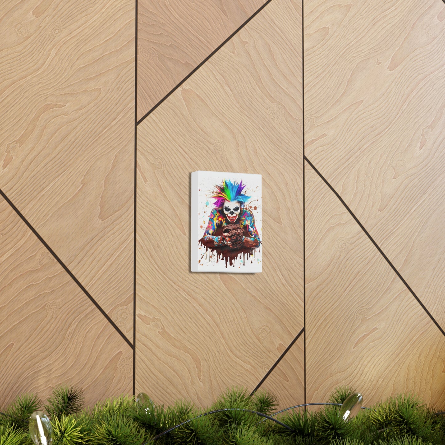 Creepy Clown Chocolate Ice Cream  - Canvas Wall Art