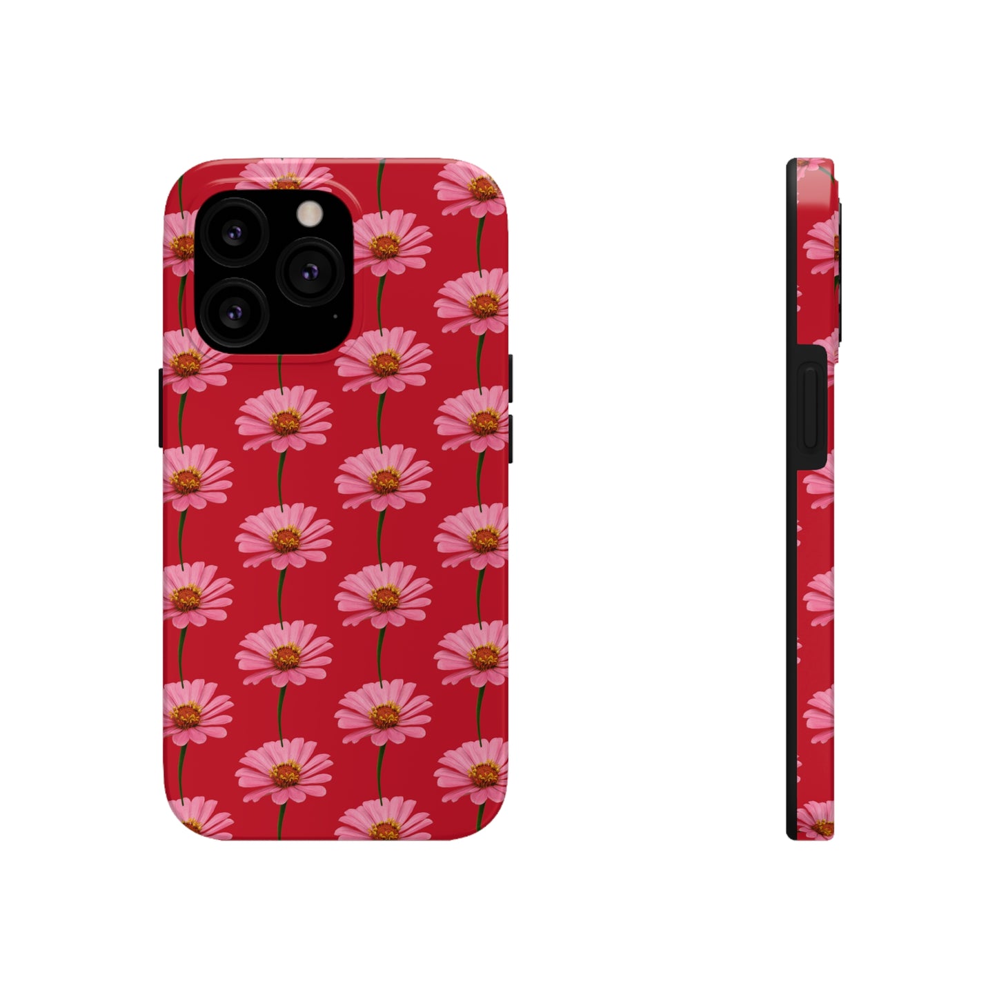 Pink Zinnia Red Tough Phone Case