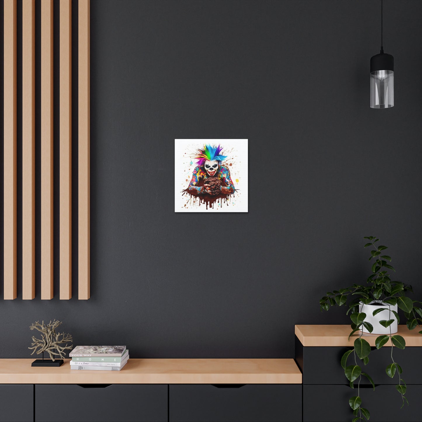 Creepy Clown Chocolate Ice Cream  - Canvas Wall Art