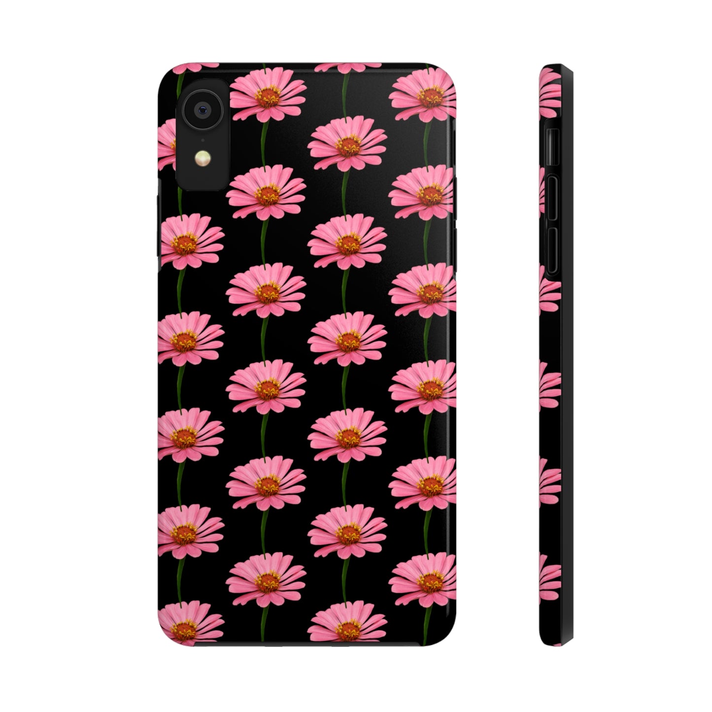 Pink Zinnia Black Tough Phone Case