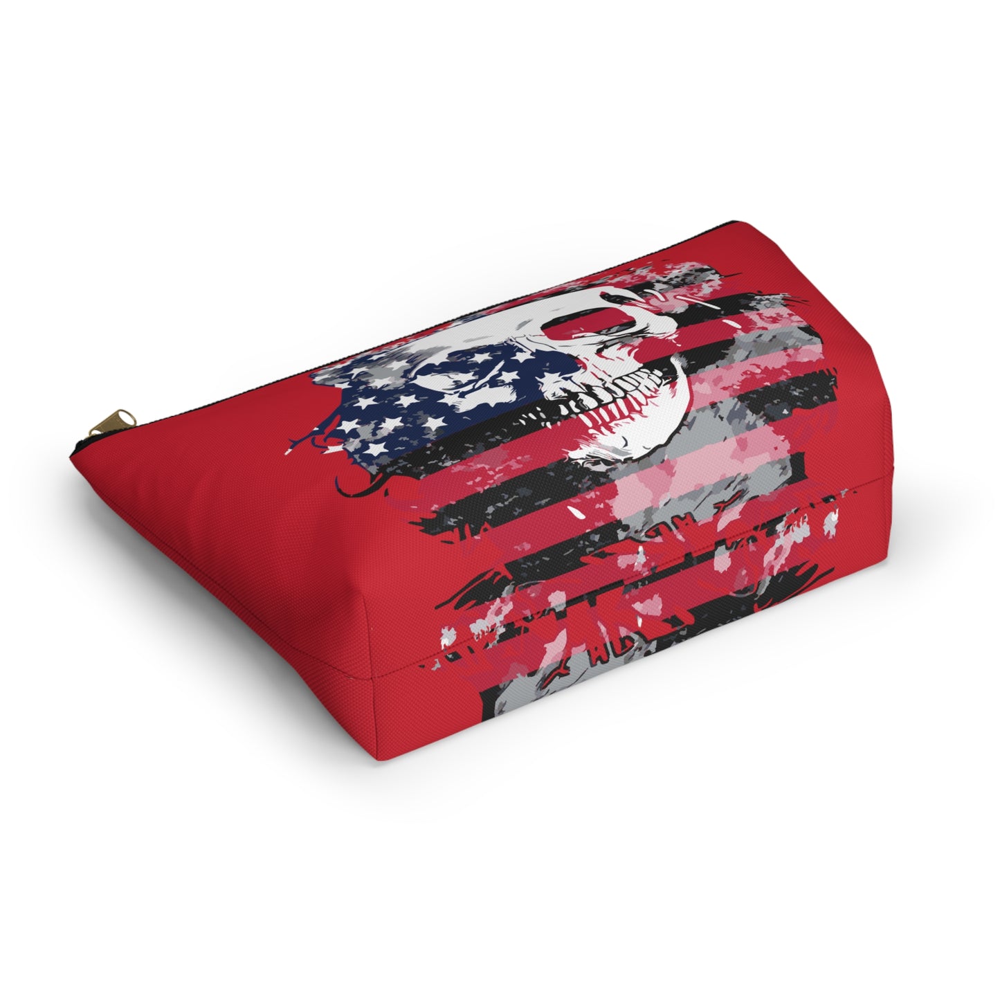 Skull and Flag Accessory Pouch w T-bottom