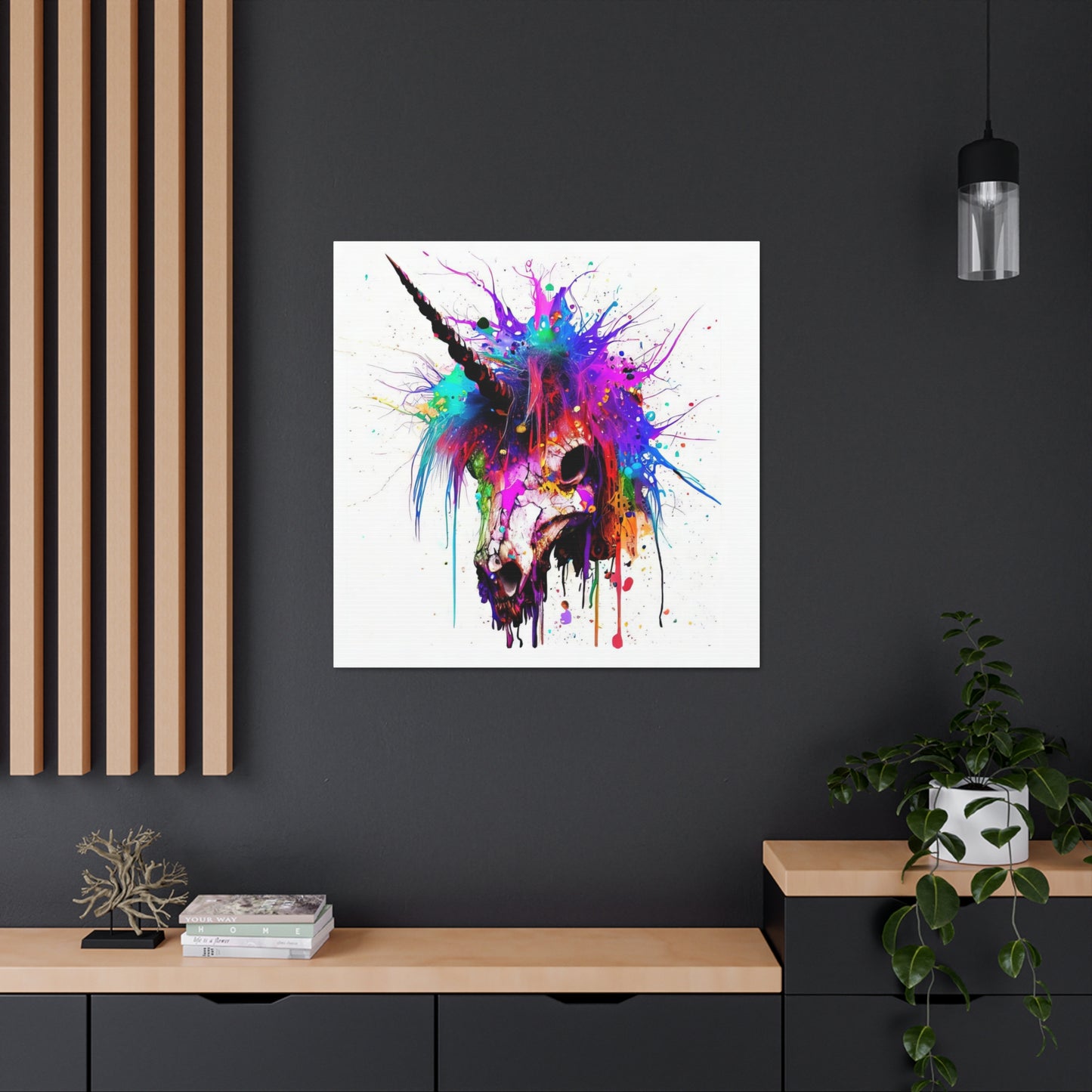 Unicorn Skull - Canvas Wall Art