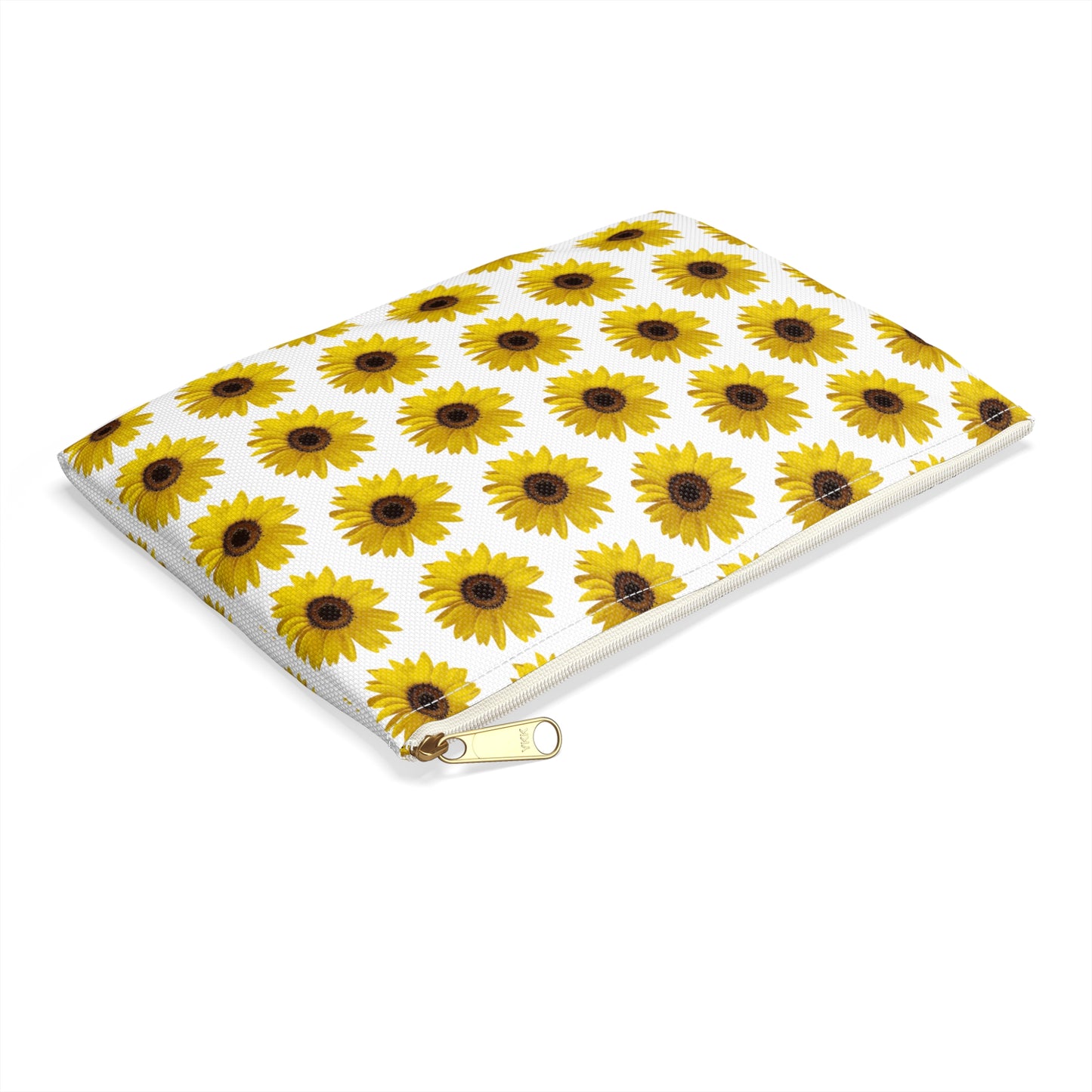 Sunflower White Accessory Pouch