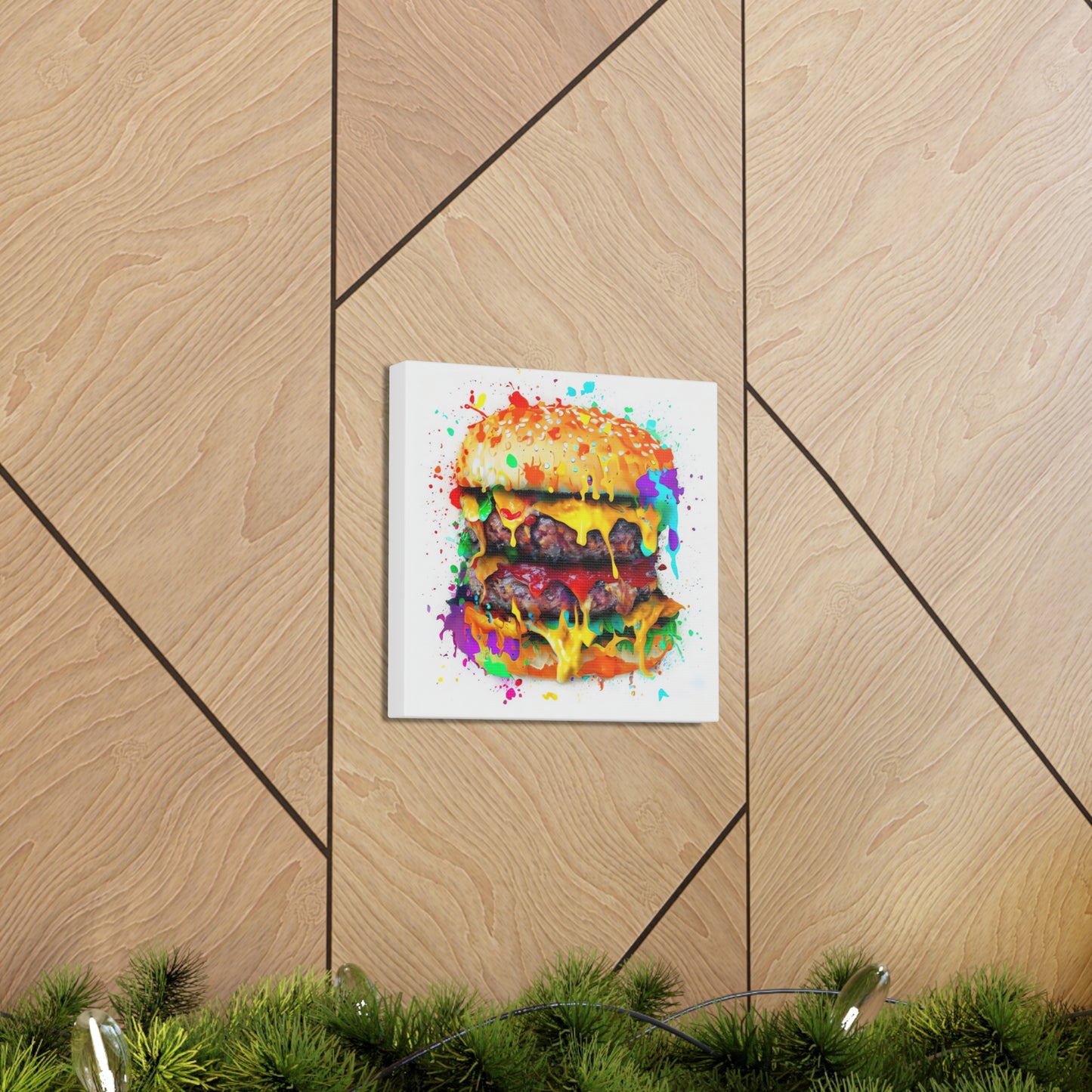 Double Cheese Burger  - Canvas Wall Art