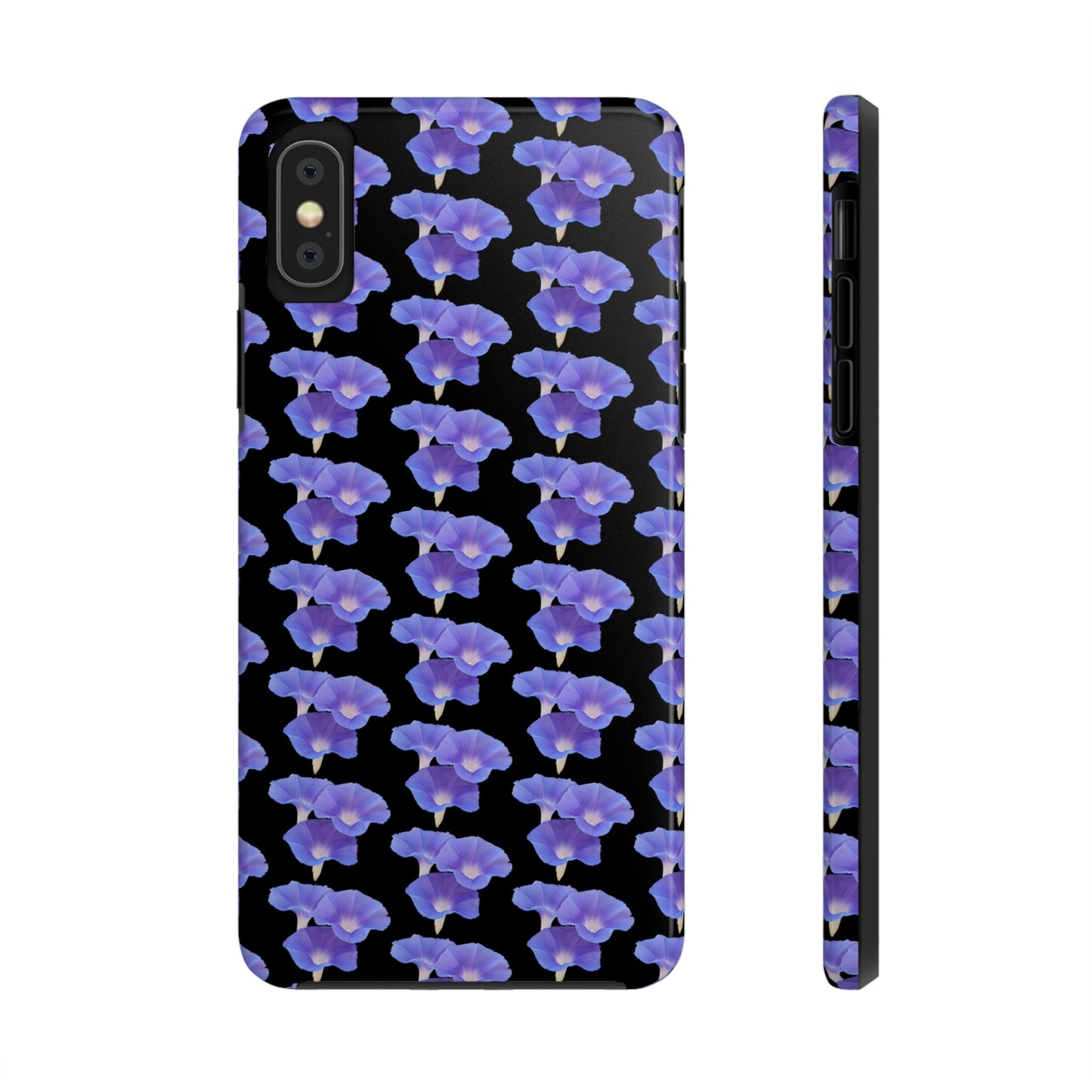 Purple Morning Glory Black Tough Phone Case