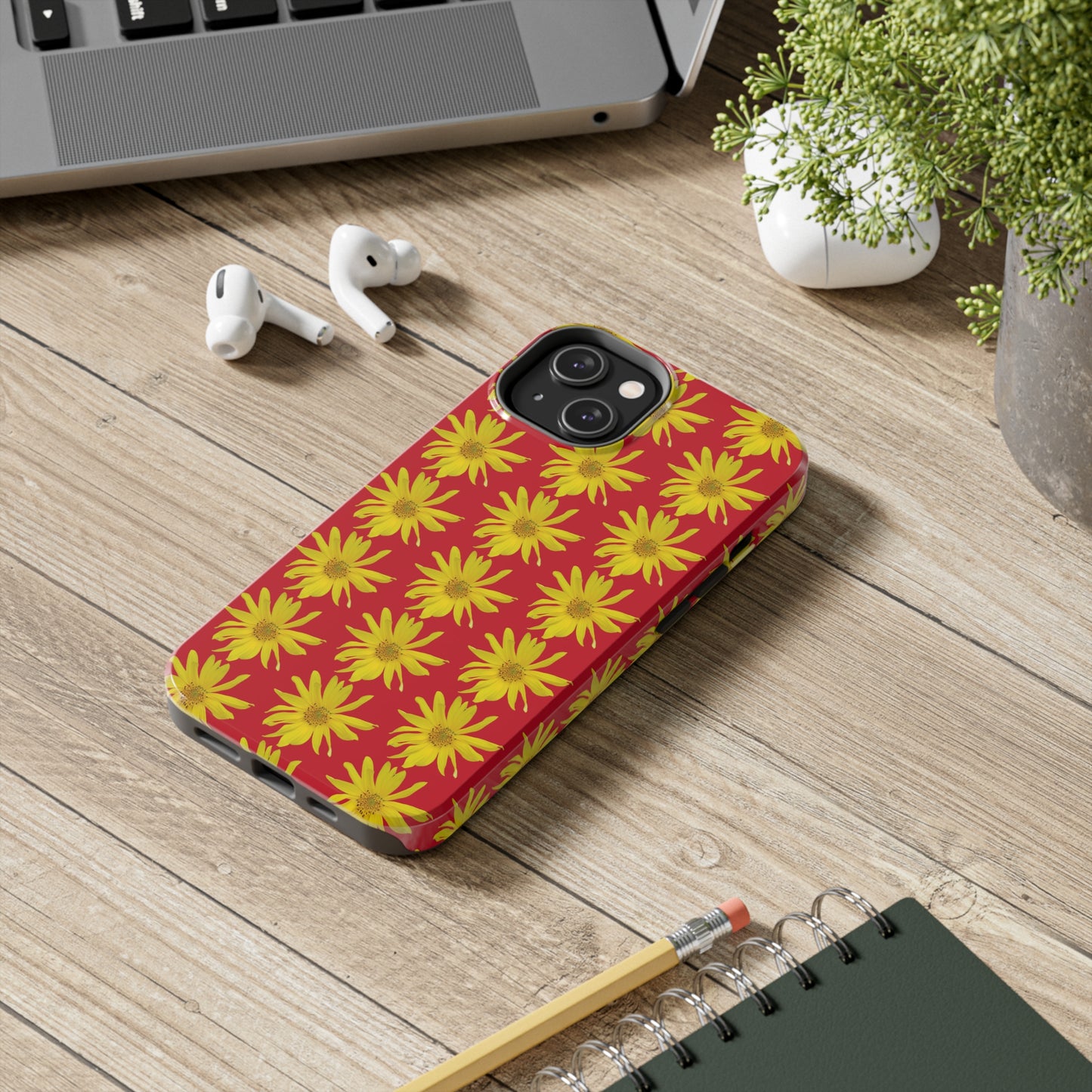 Wild Sunflower Red Tough Phone Case