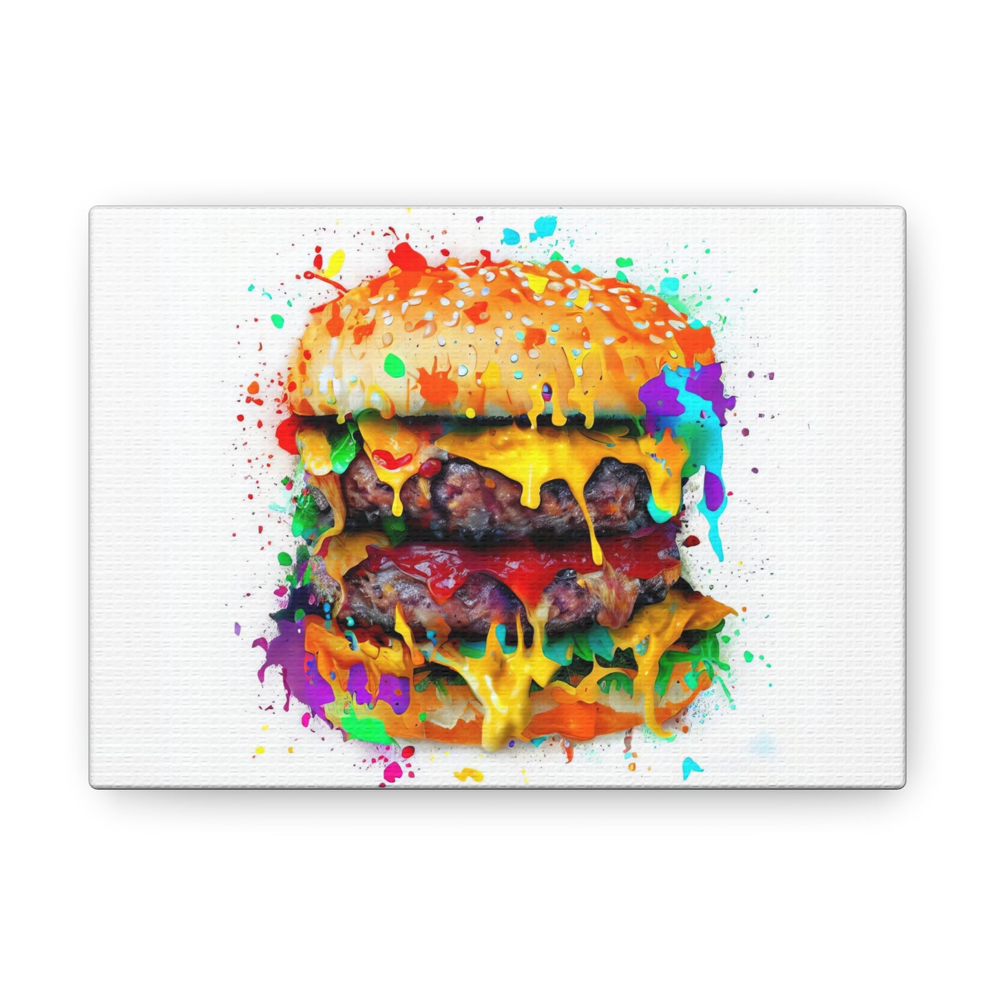 Double Cheese Burger  - Canvas Wall Art