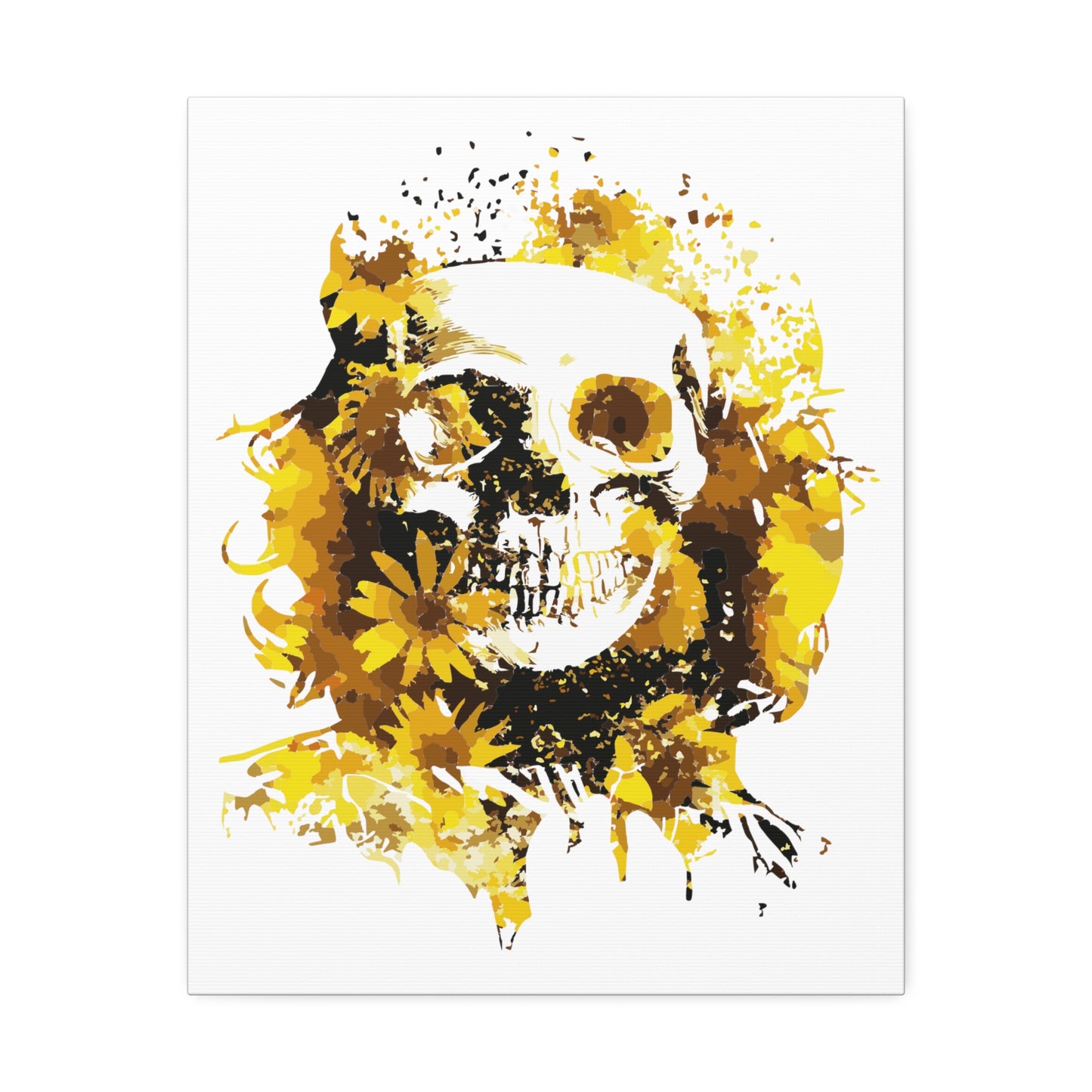 Sunflower Skull Canvas Stretched, 1.5''