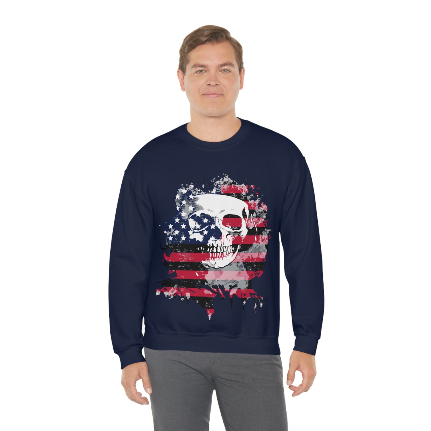 Skull and Flag Unisex Heavy Blend™ Crewneck Sweatshirt