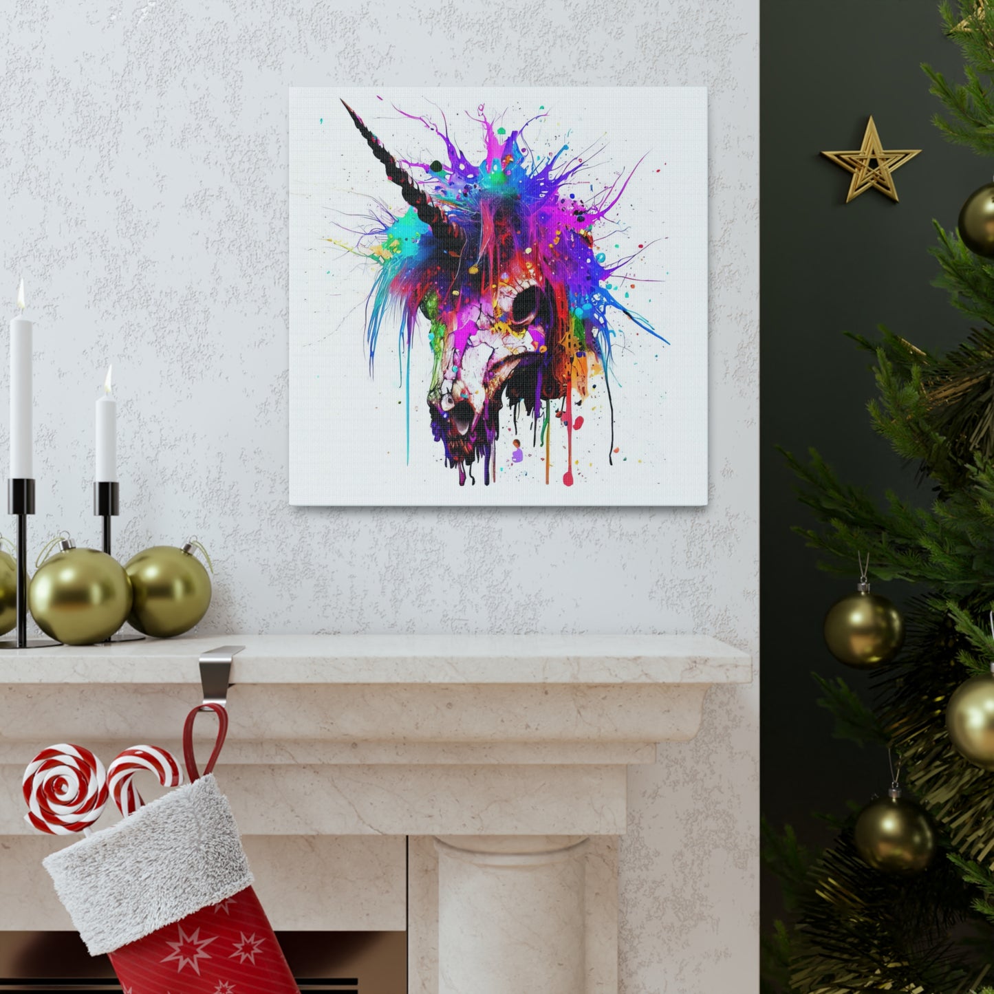 Unicorn Skull - Canvas Wall Art