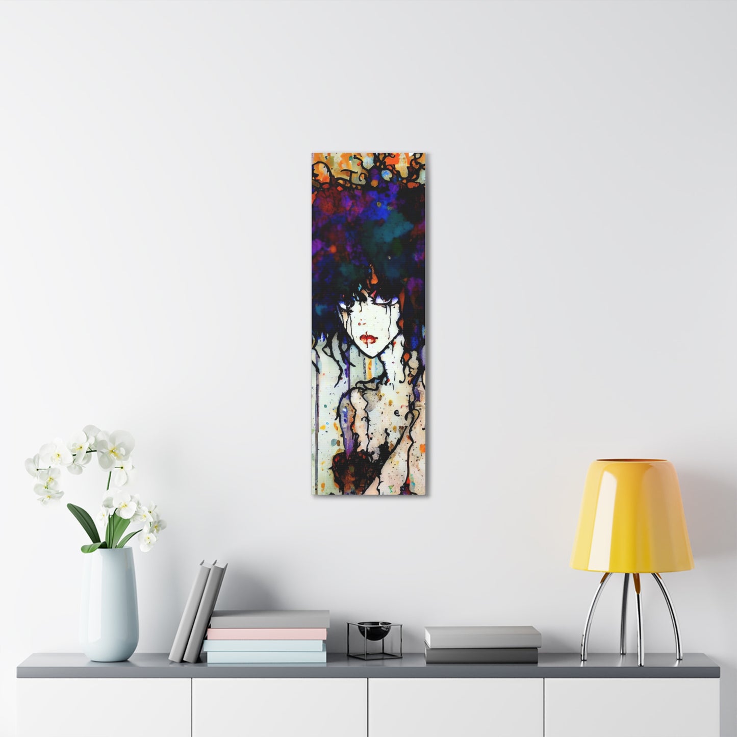 Girl with Big Hair  - Canvas Wall Art