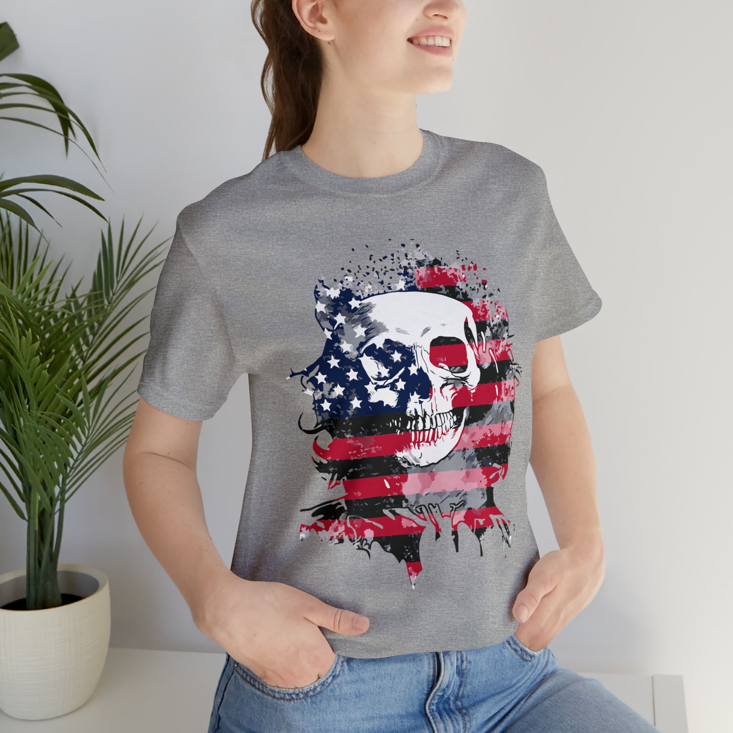 Skull and Flag Unisex Jersey Short Sleeve Tee