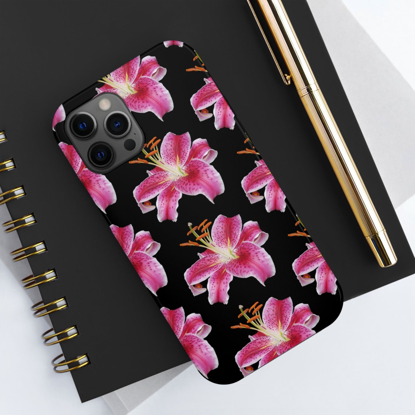 Stargazer Lily Black Tough Phone Case